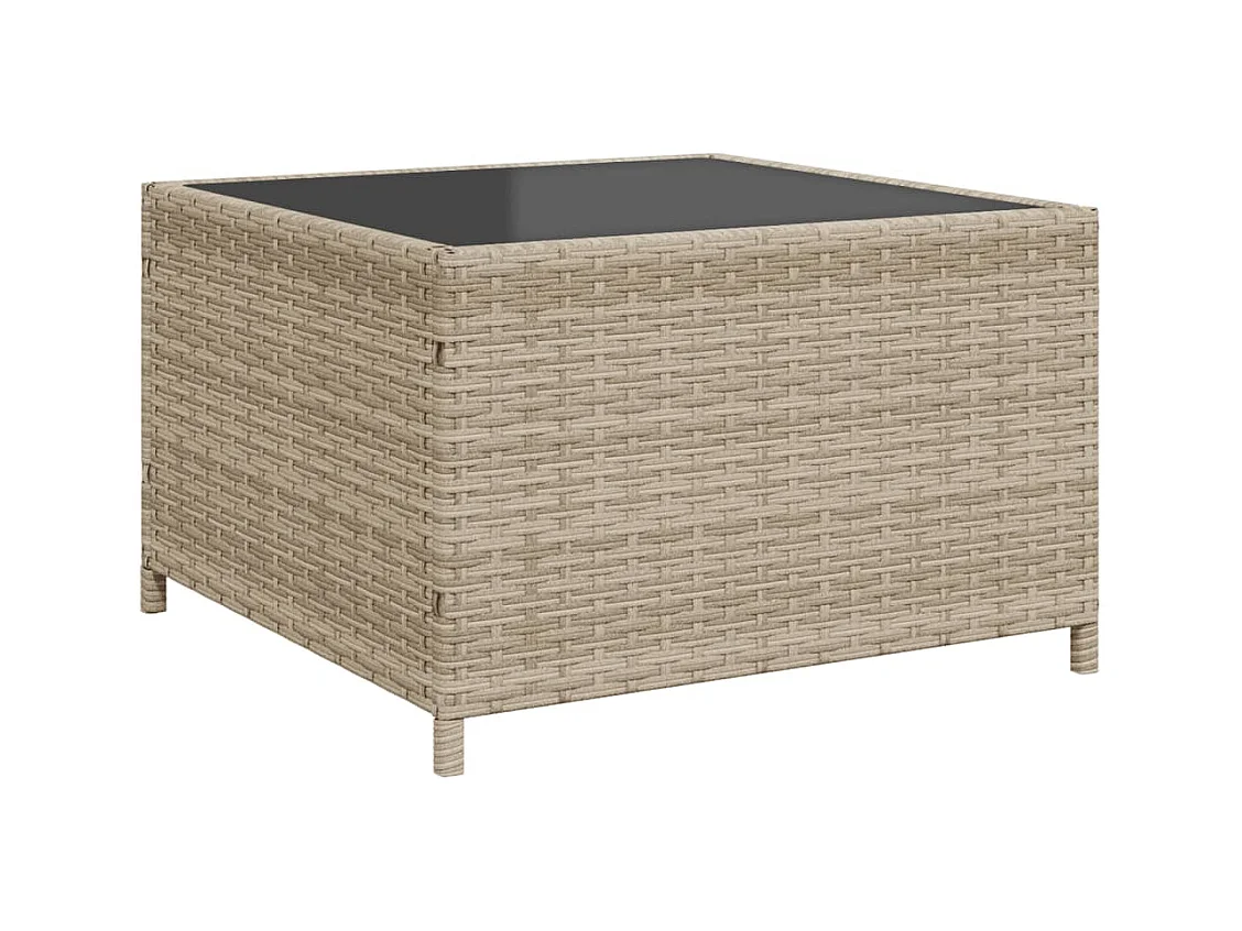 Canapé de jardin et table et coussins en forme de L gris clair