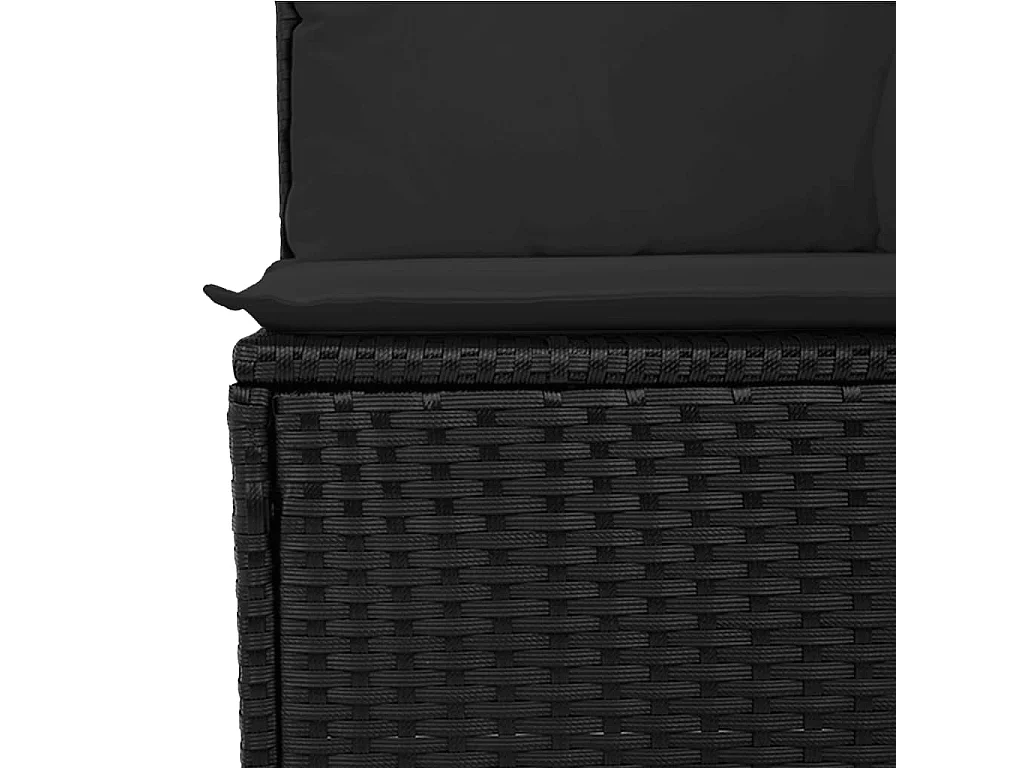 Salon de jardin 10 pcs avec coussins noir résine tressée