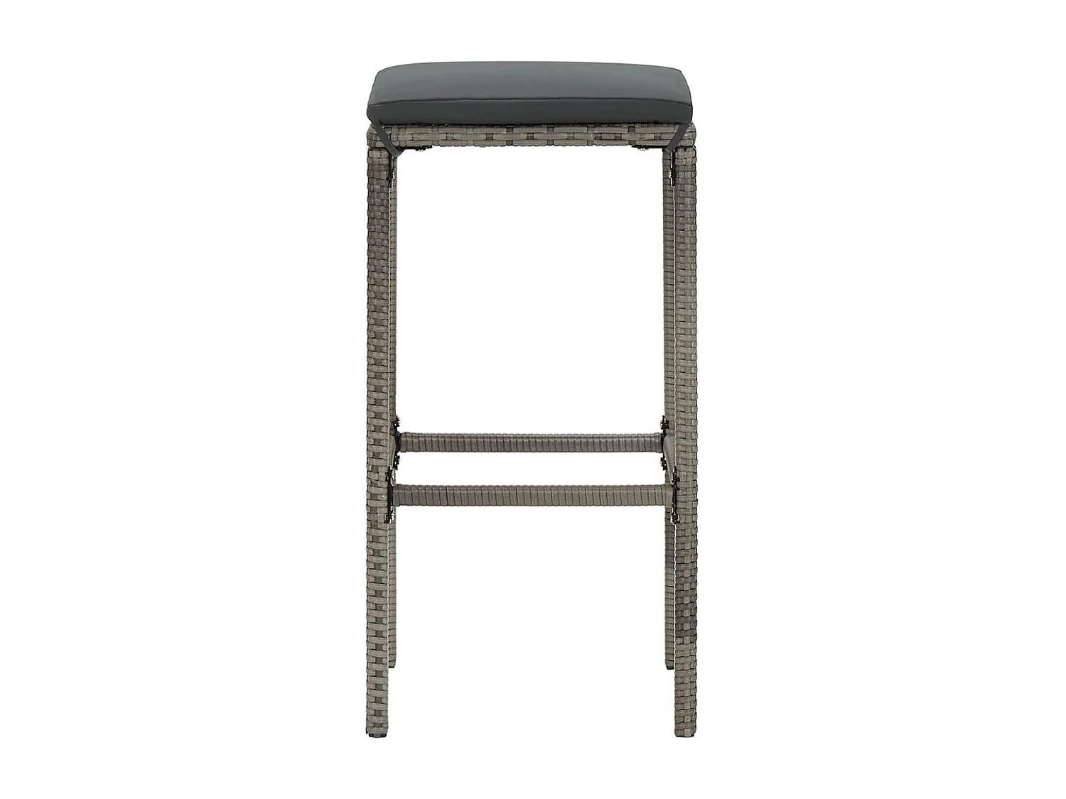 Set Bar Giardino 5pz Grigio Legno Massello Acacia e Polyrattan