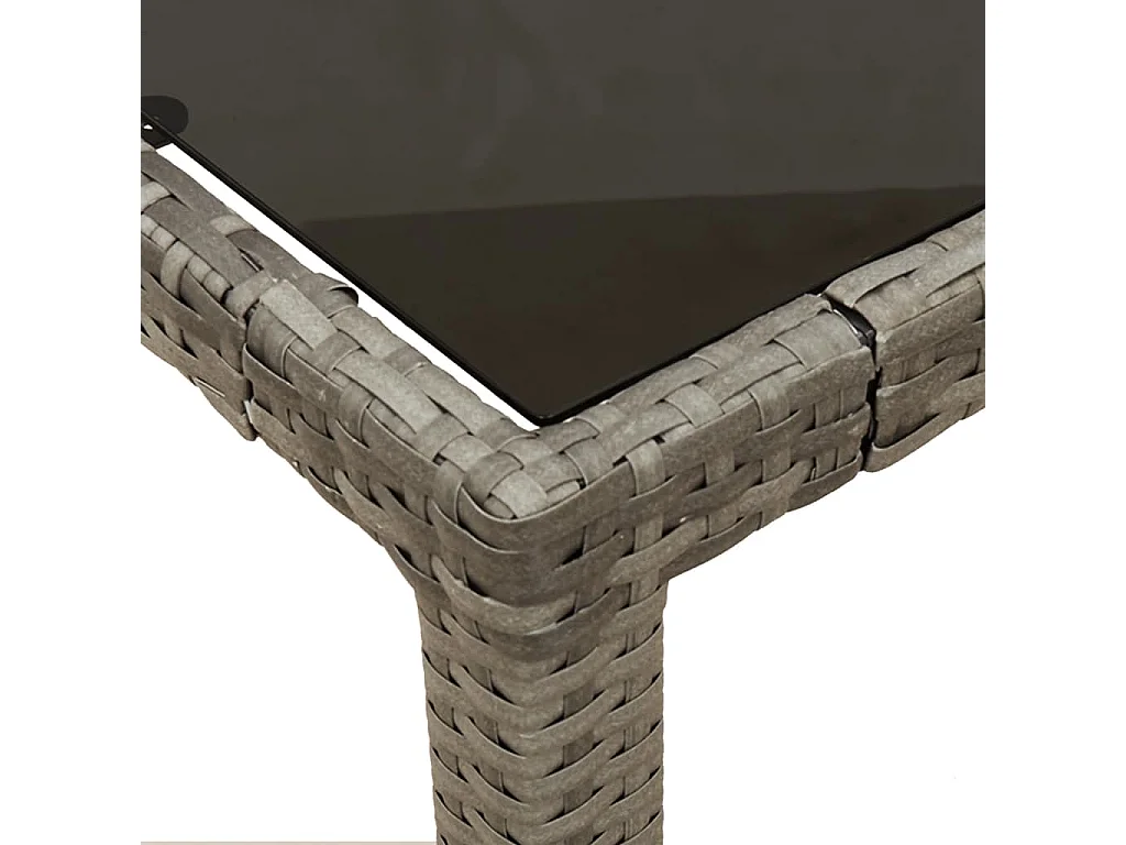 Ensemble à manger de jardin et coussins 7 pcs gris rotin