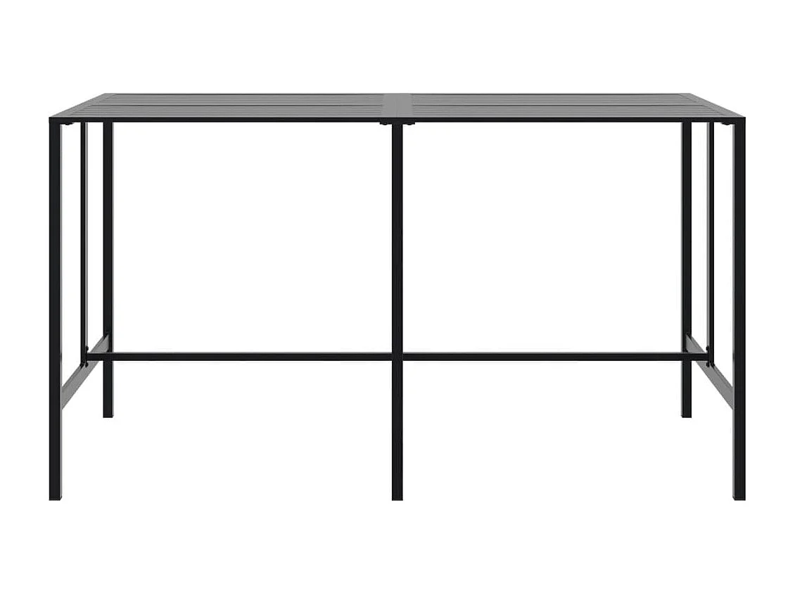 Ensemble de bar de jardin 9 pcs noir acier enduit de poudre