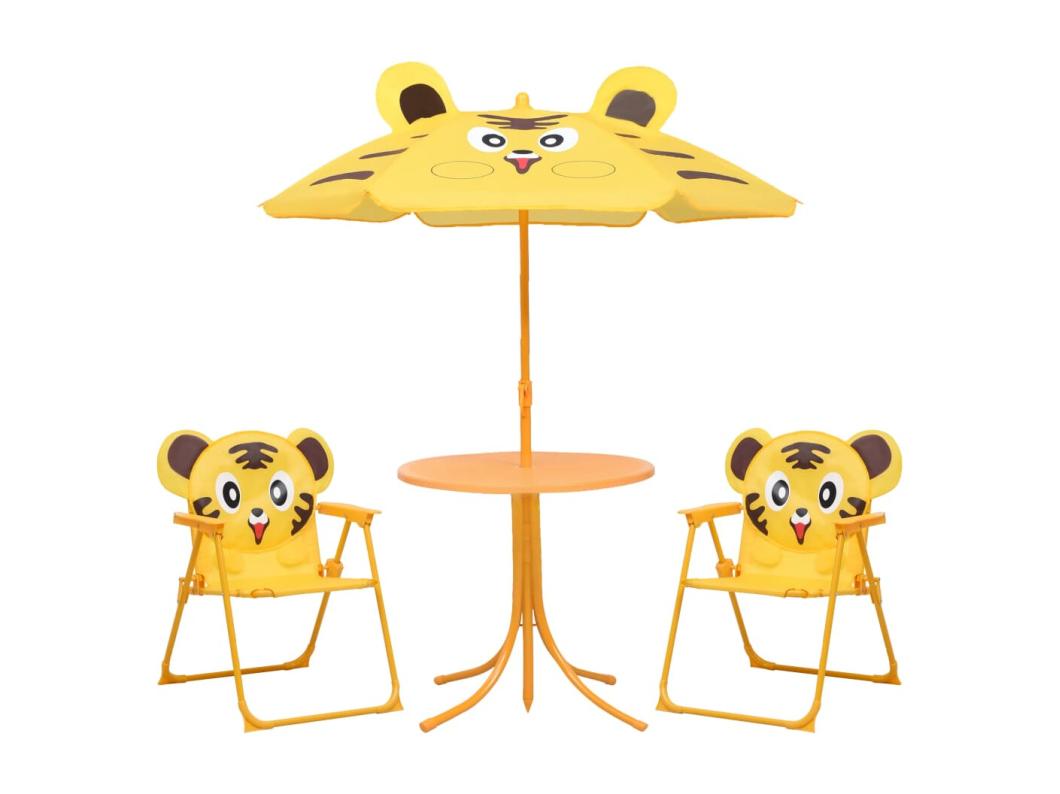 3-delige Bistroset voor kinderen met parasol geel