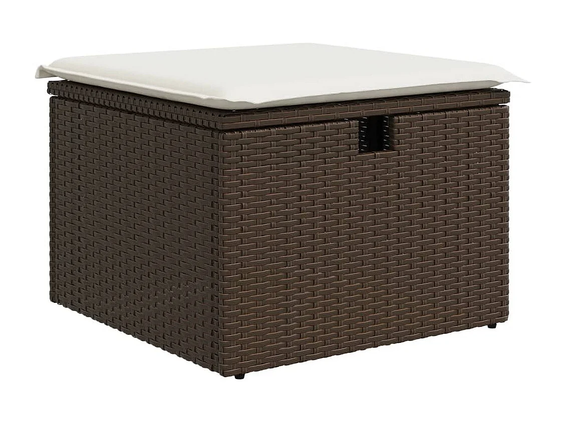 8-tlg. Garten-Sofagarnitur mit Kissen Braun Poly Rattan