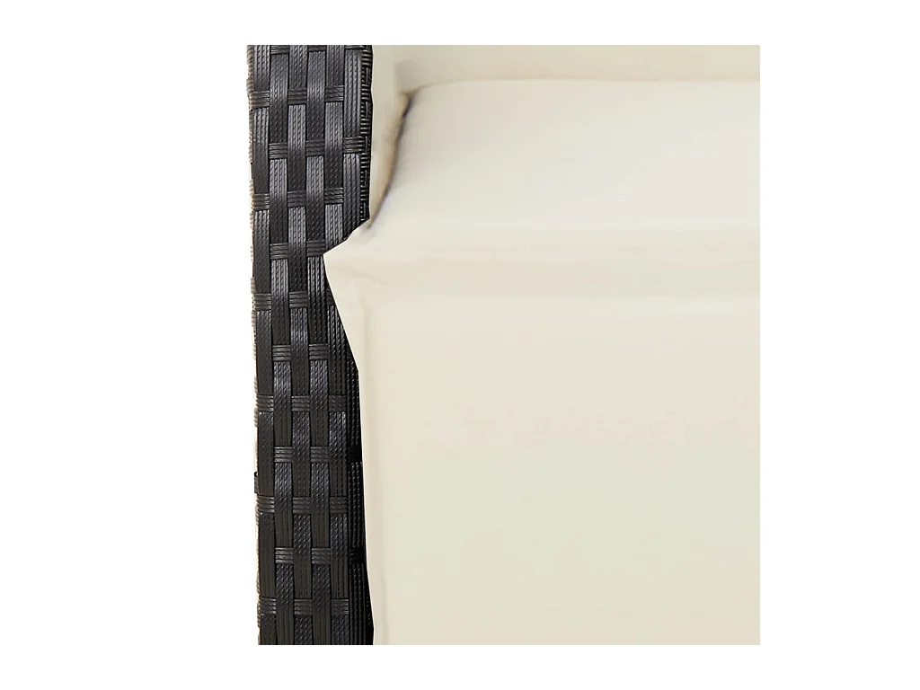 Ensemble de bistro de jardin 11 pcs coussins noir poly rotin
