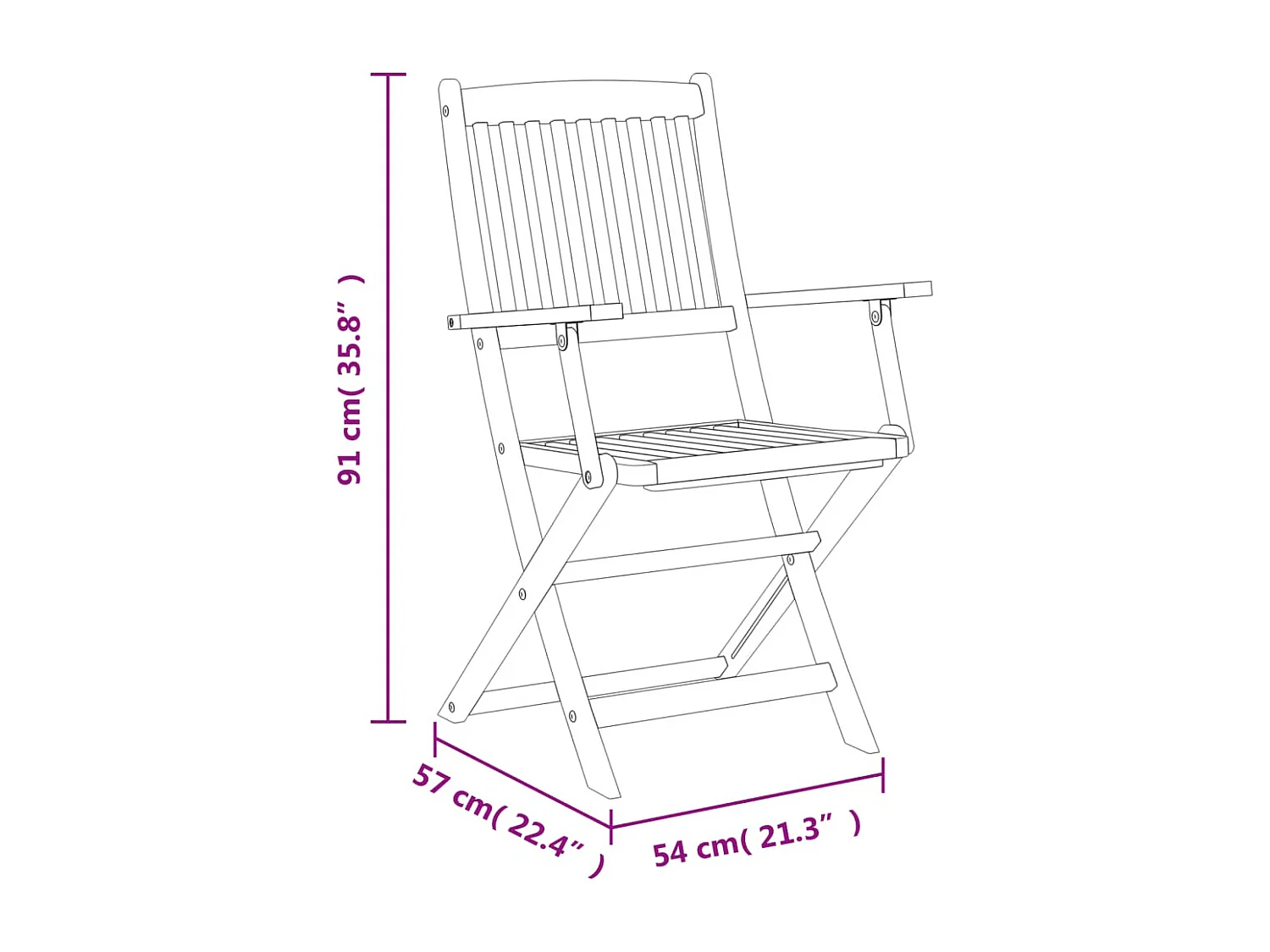 Set comedor de jardín plegable 5 piezas madera maciza de acacia