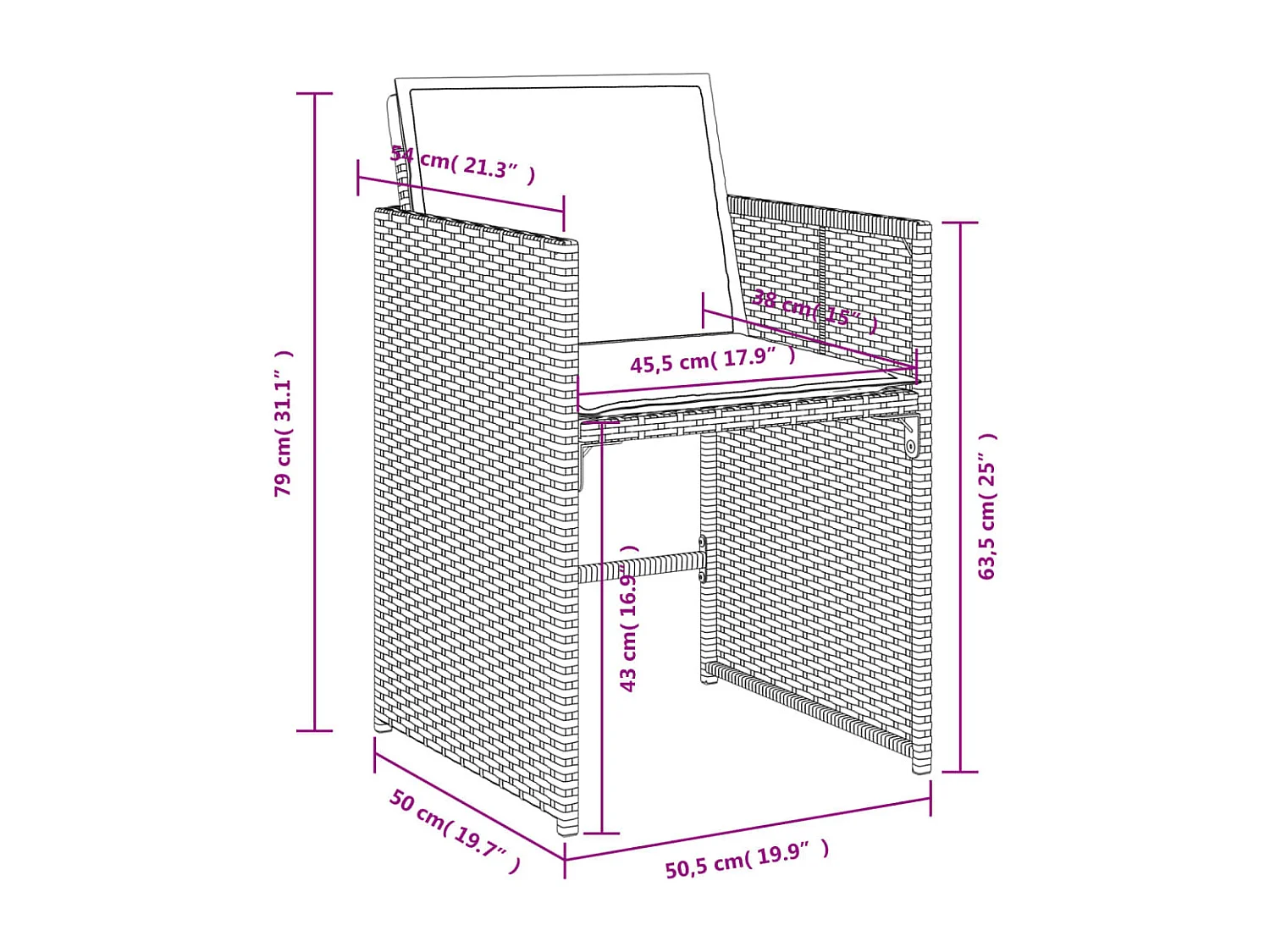 9-delige Tuinset met kussens poly rattan lichtgrijs