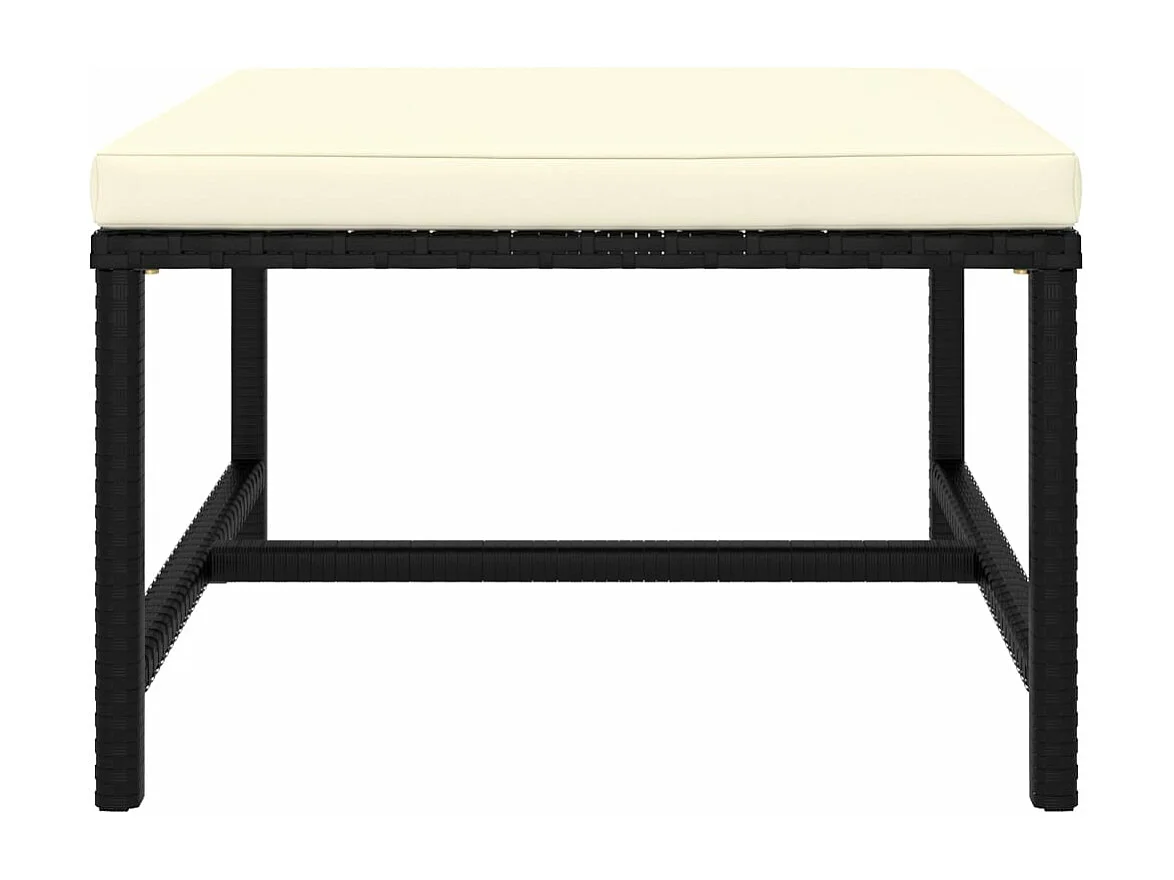 Salon de jardin 10 pcs avec coussins Résine tressée Noir