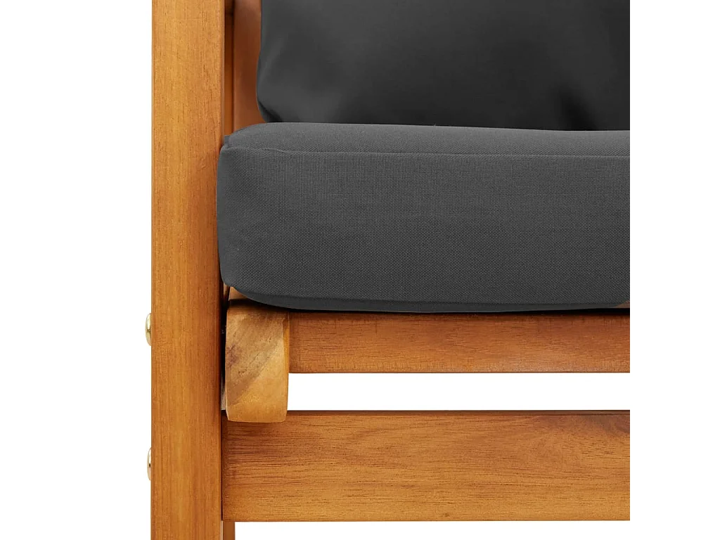 Set Salotto da Giardino 5 pz con Cuscini Legno Massello Acacia