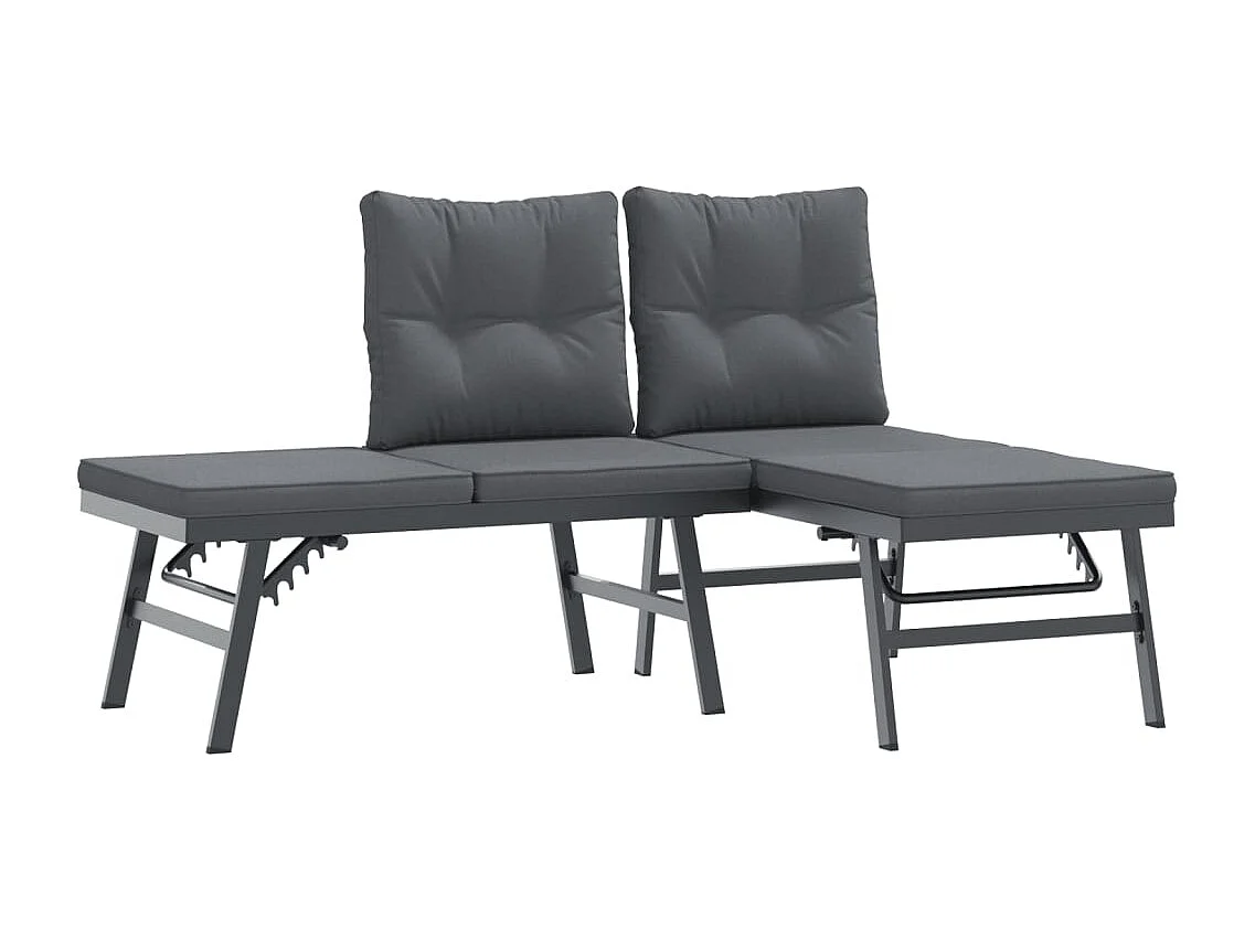 Bancs de jardin avec coussins lot de 8 acier enduit de poudre