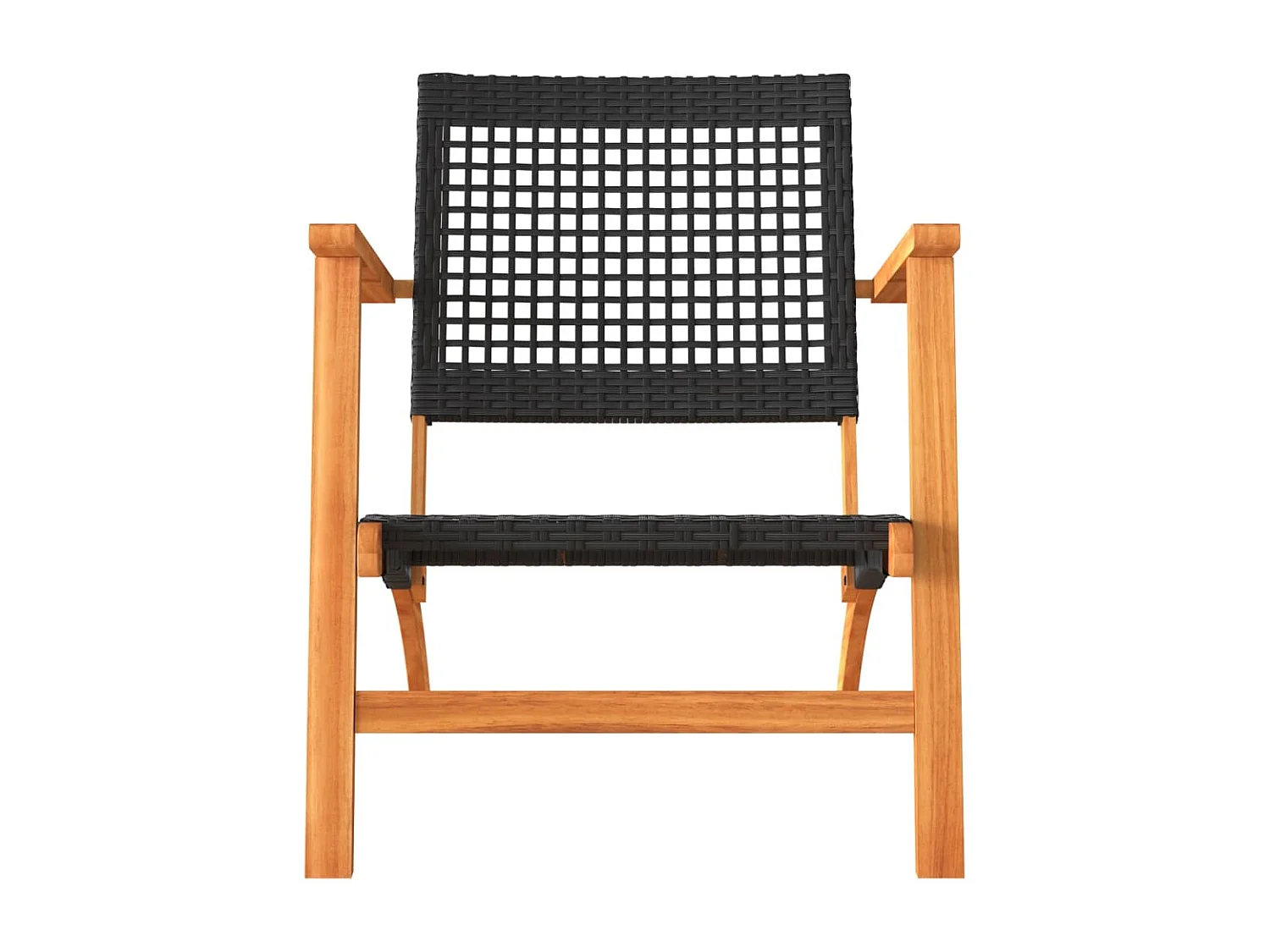 3-tlg. Bistro-Set Schwarz Poly Rattan und Massivholz Akazie