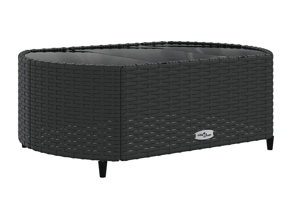 Salon de jardin 6 pcs avec coussins noir résine tressée