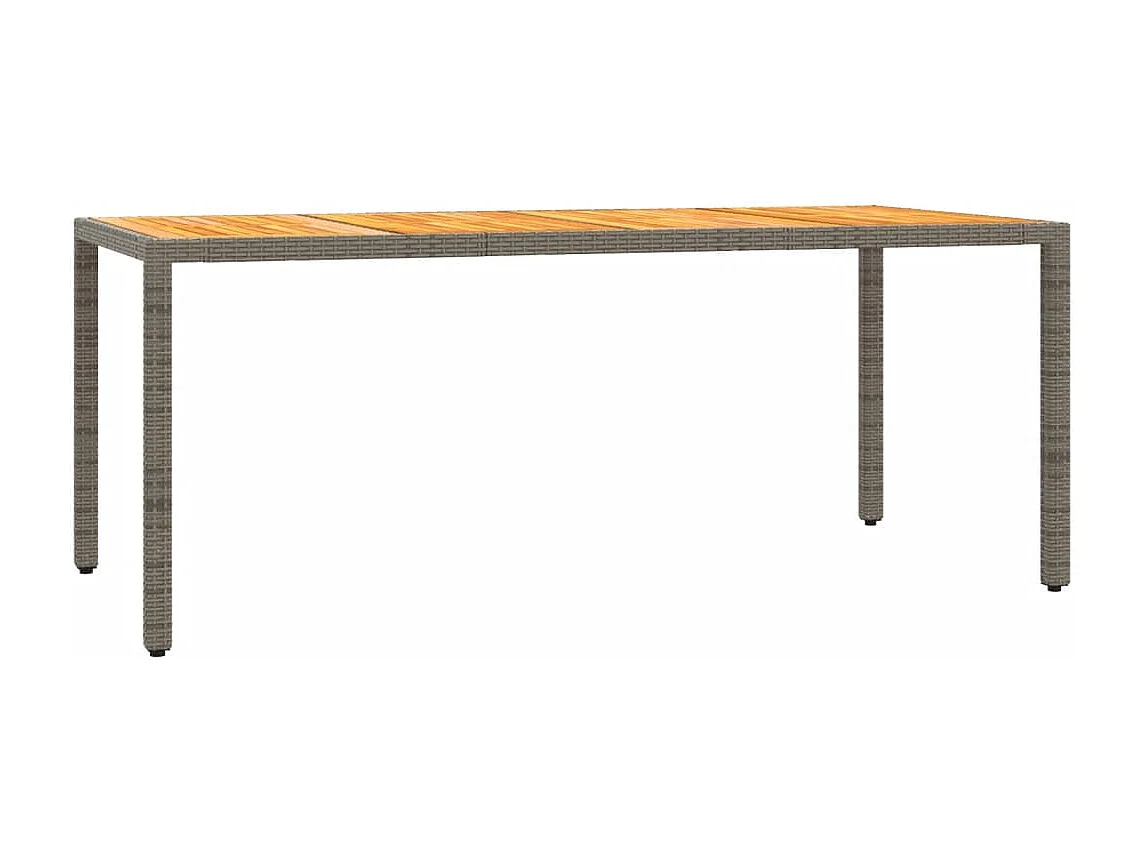 Set comedor jardín 7 pzas y cojines ratán sintético gris