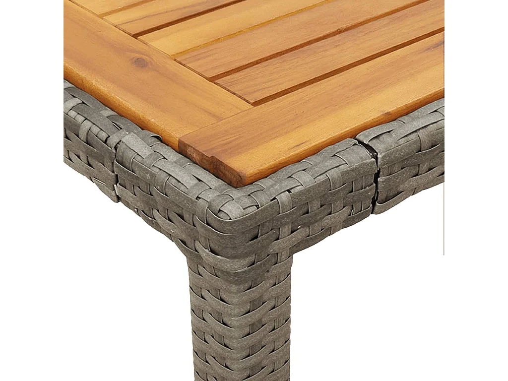 Set comedor jardín 7 pzas y cojines ratán sintético gris