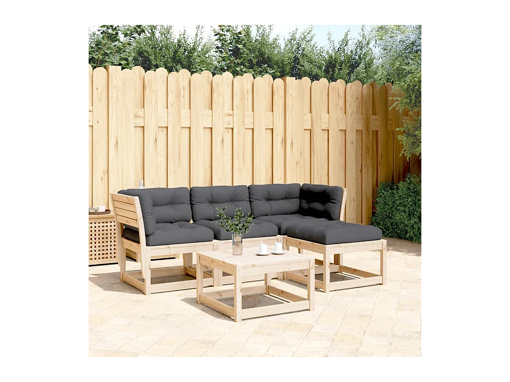 4-delige Loungeset massief grenenhout