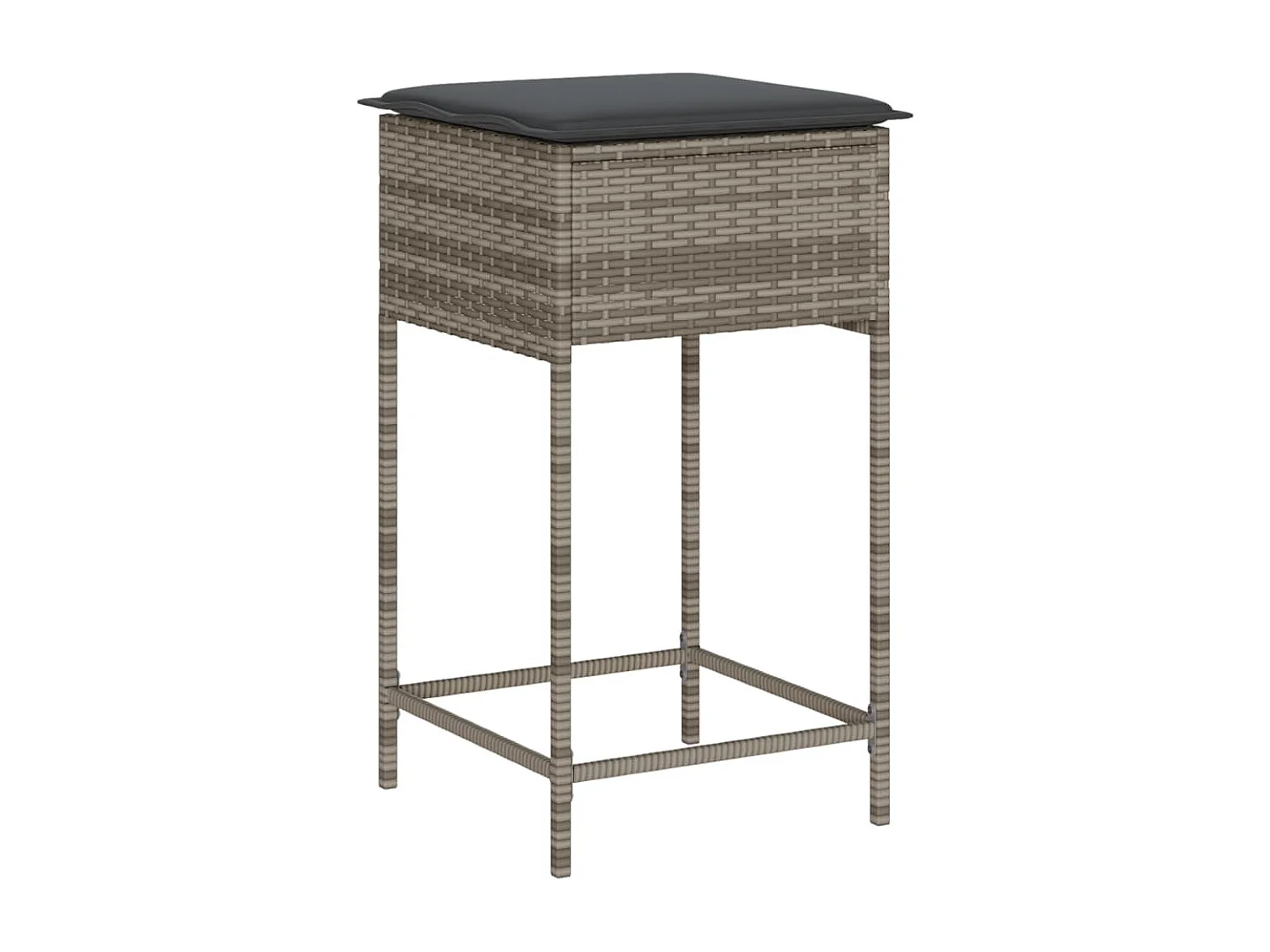 Ensemble de bar de jardin 5 pcs avec coussins gris poly rotin