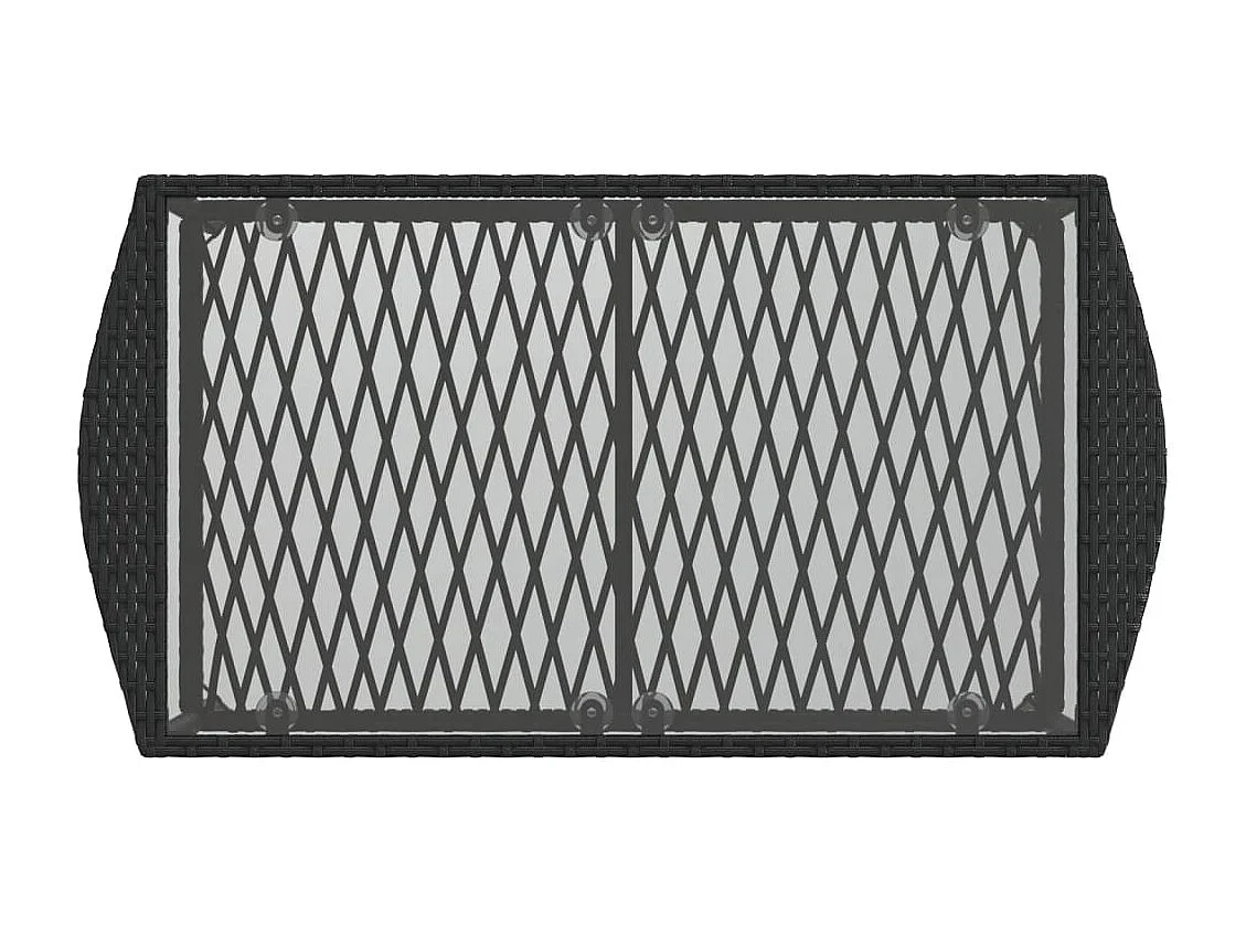 Set Divani da Giardino 4 pz con Cuscini Nero in Polyrattan