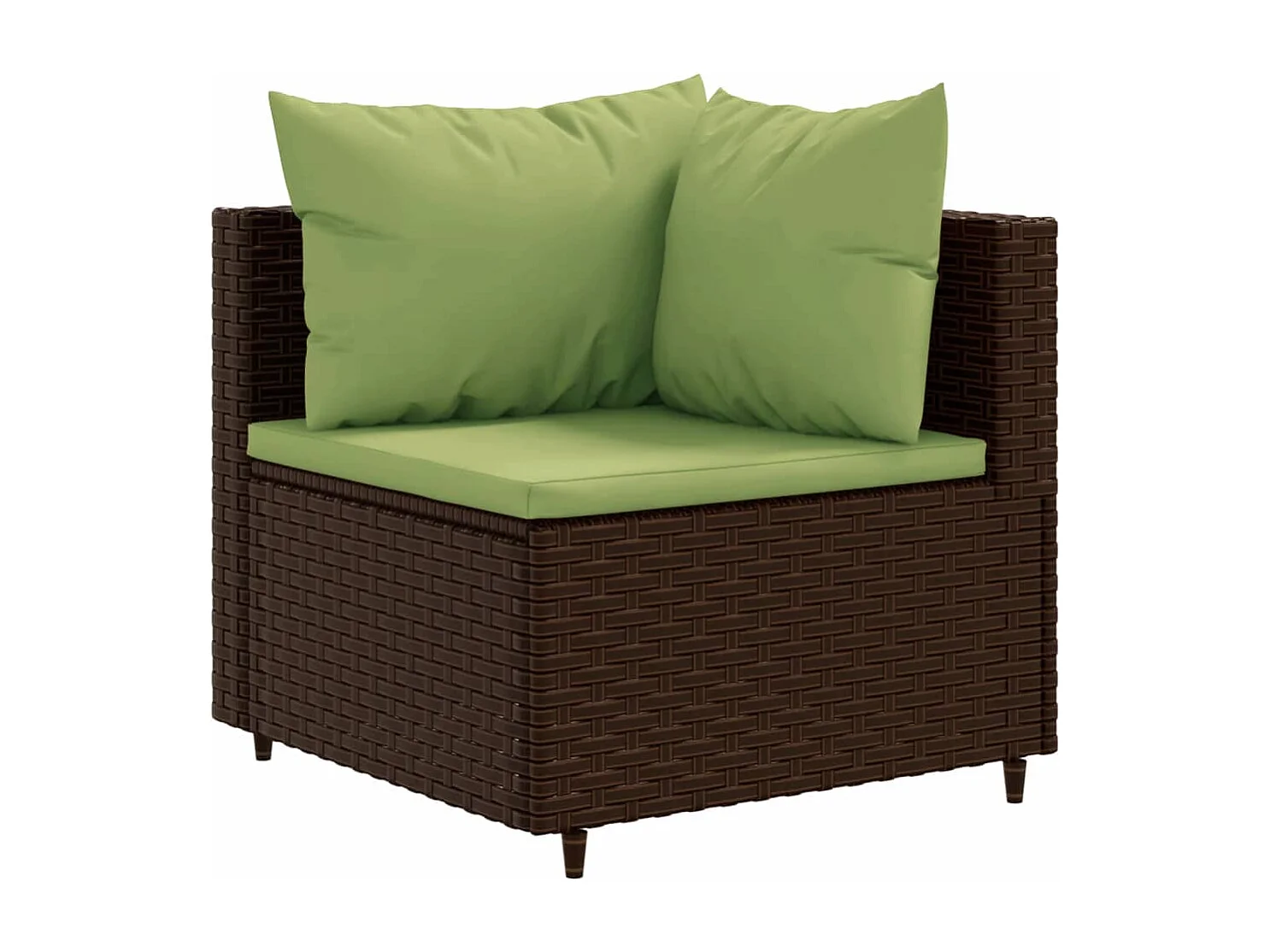 Set Divani da Giardino 5 pz con Cuscini Marrone in Polyrattan