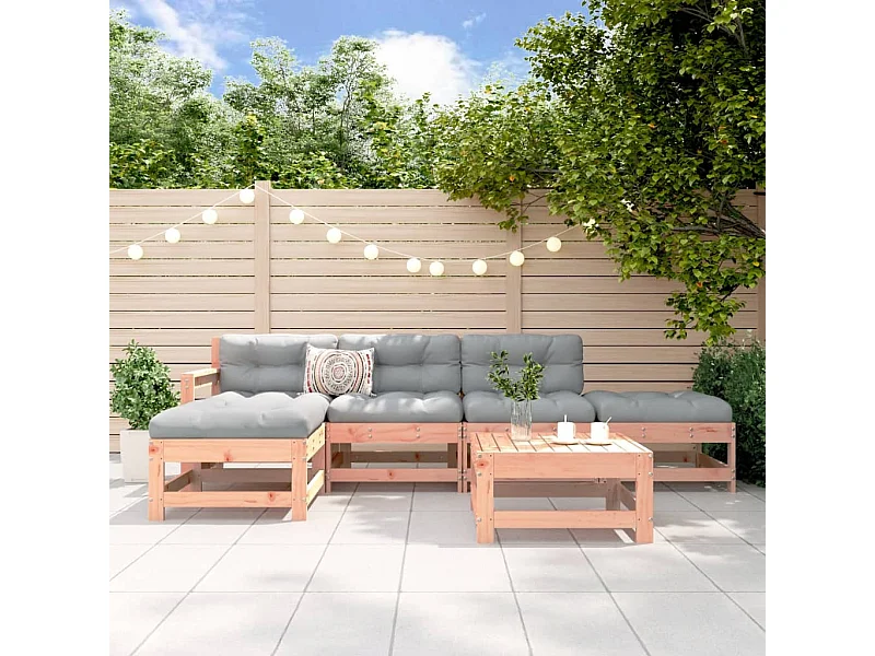 Set Salotto da Giardino 6 pz in Legno Massello di Douglas