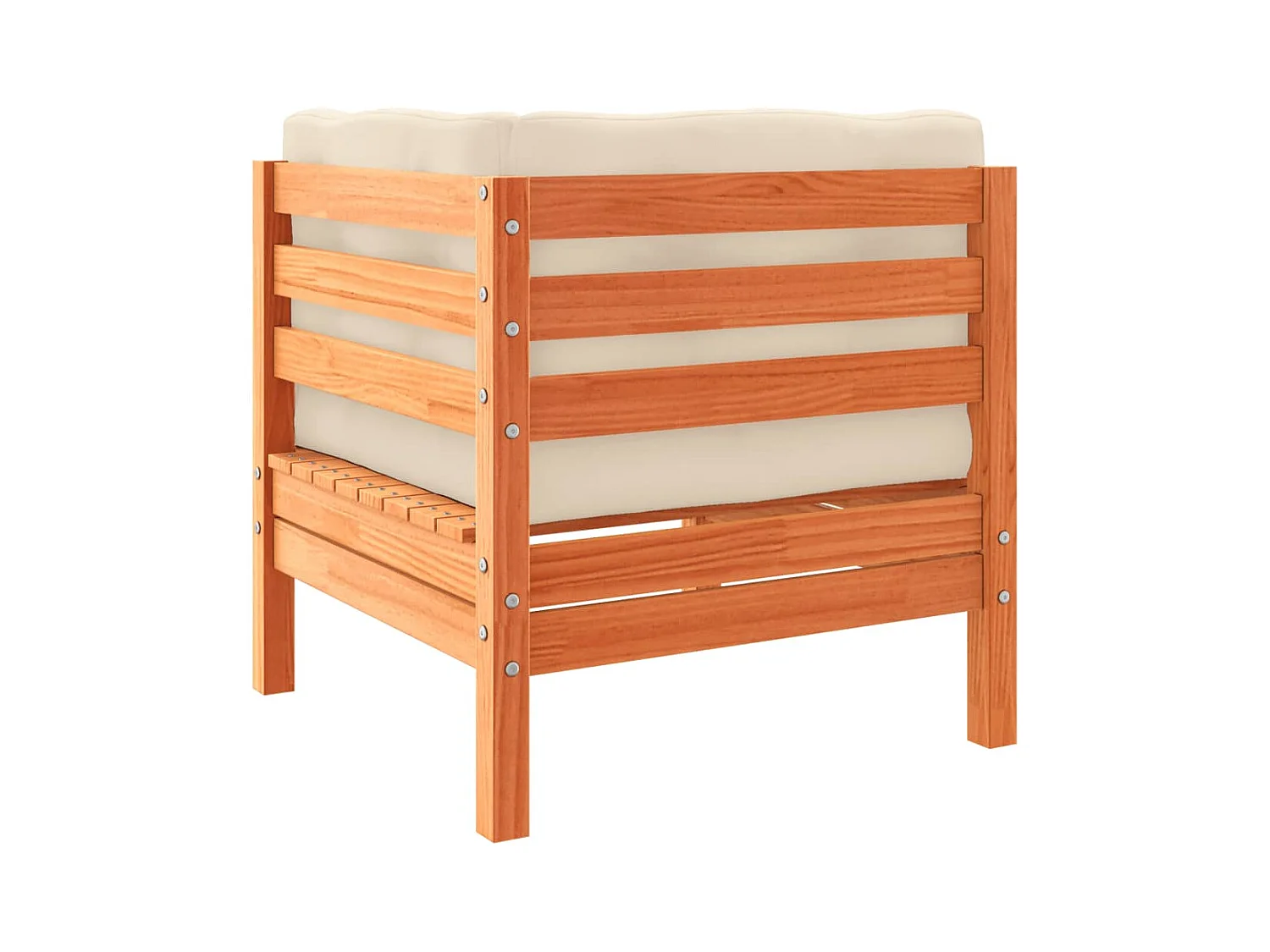 Set de sofás jardín 8 pzas con cojines madera pino marrón cera