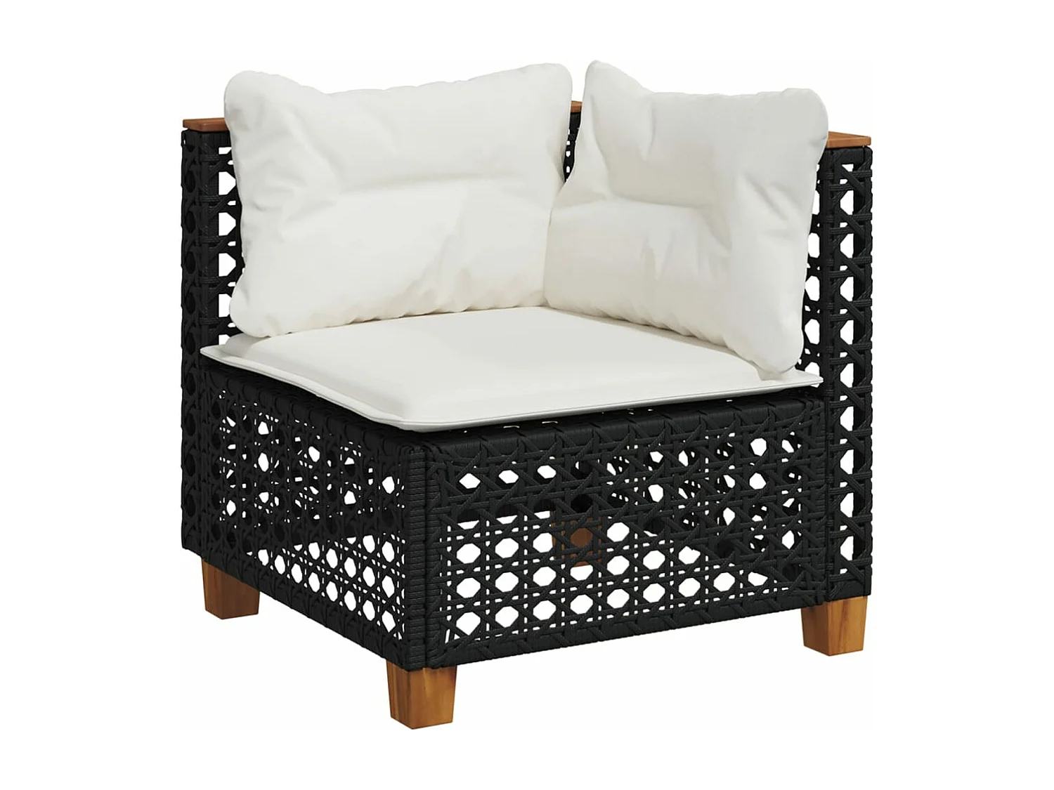Set Divani da Giardino 9 pz con Cuscini Nero in Polyrattan