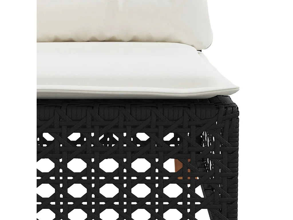 Set Divani da Giardino 9 pz con Cuscini Nero in Polyrattan