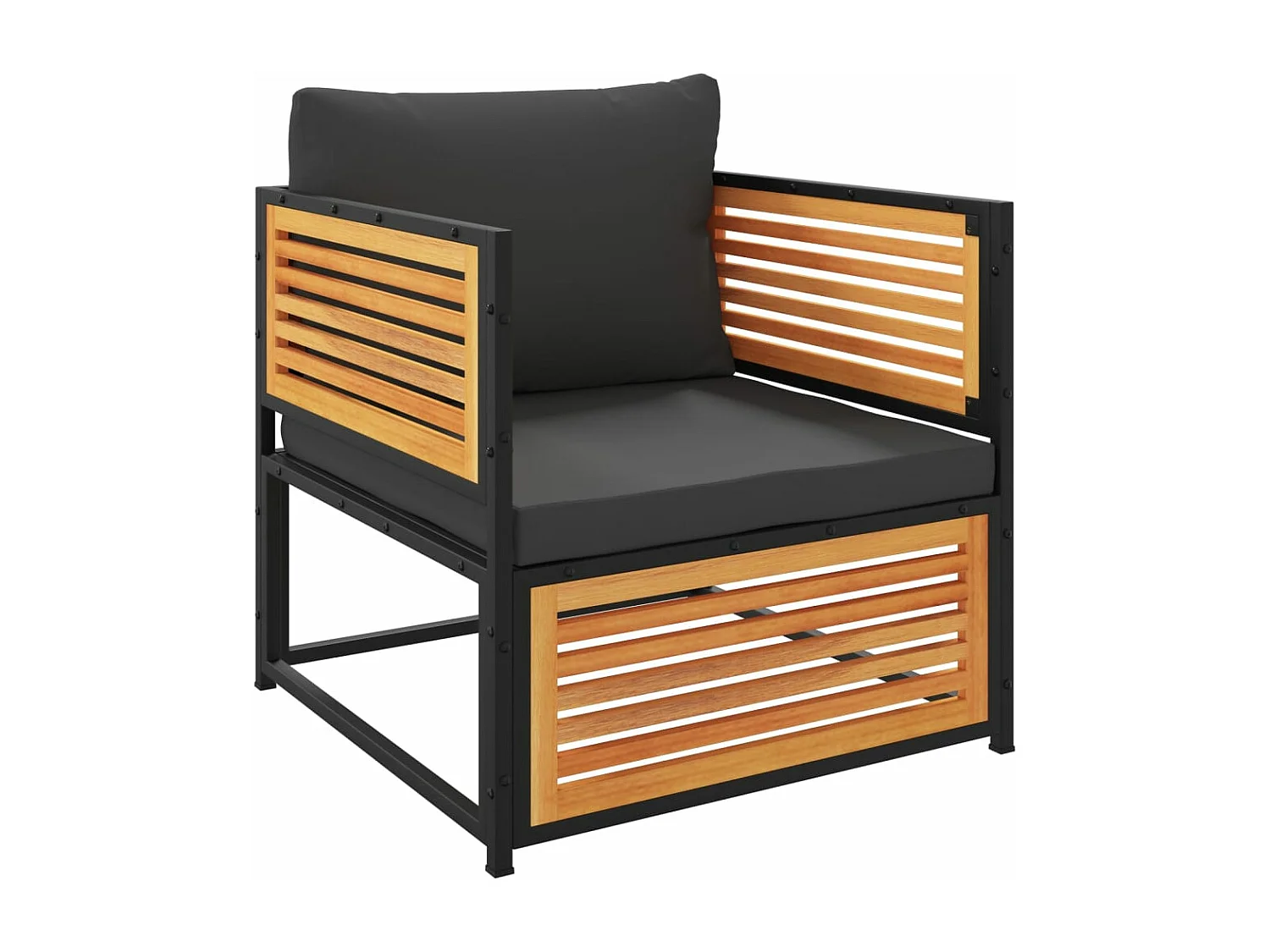 Salon de jardin avec coussins 7 pcs bois massif d'acacia