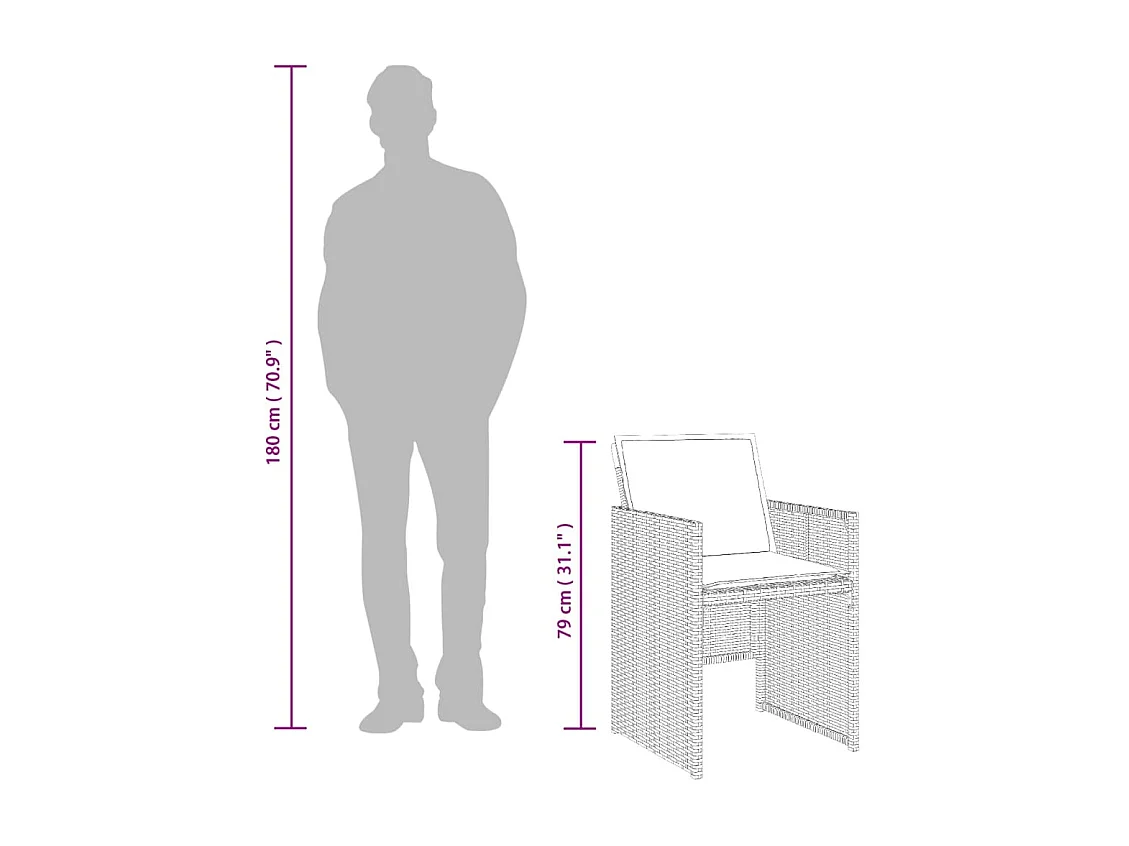 Ensemble à manger de jardin coussins 13 pcs gris résine tressée