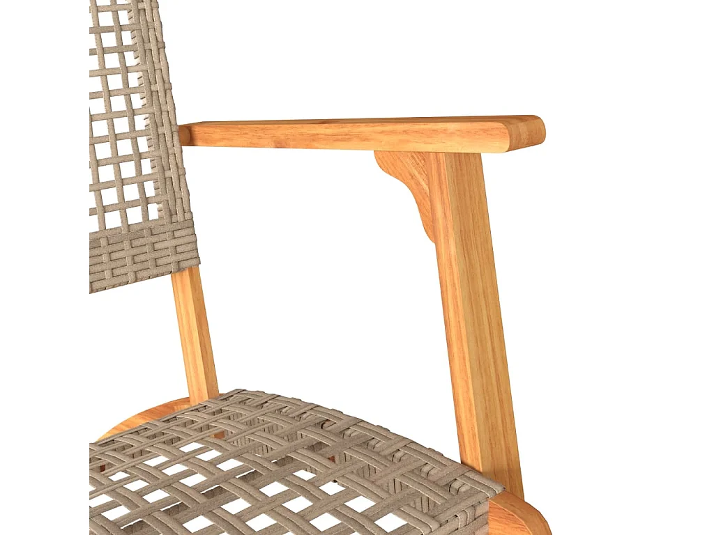 Ensemble de bistro 3 pcs beige résine tressée et bois d'acacia