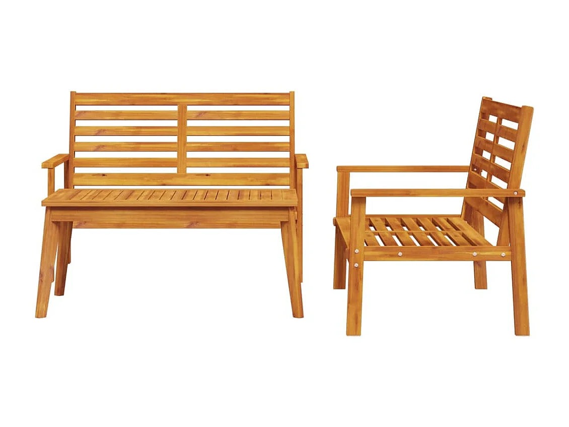 Ensemble de salon de jardin 3 pcs bois d'acacia solide