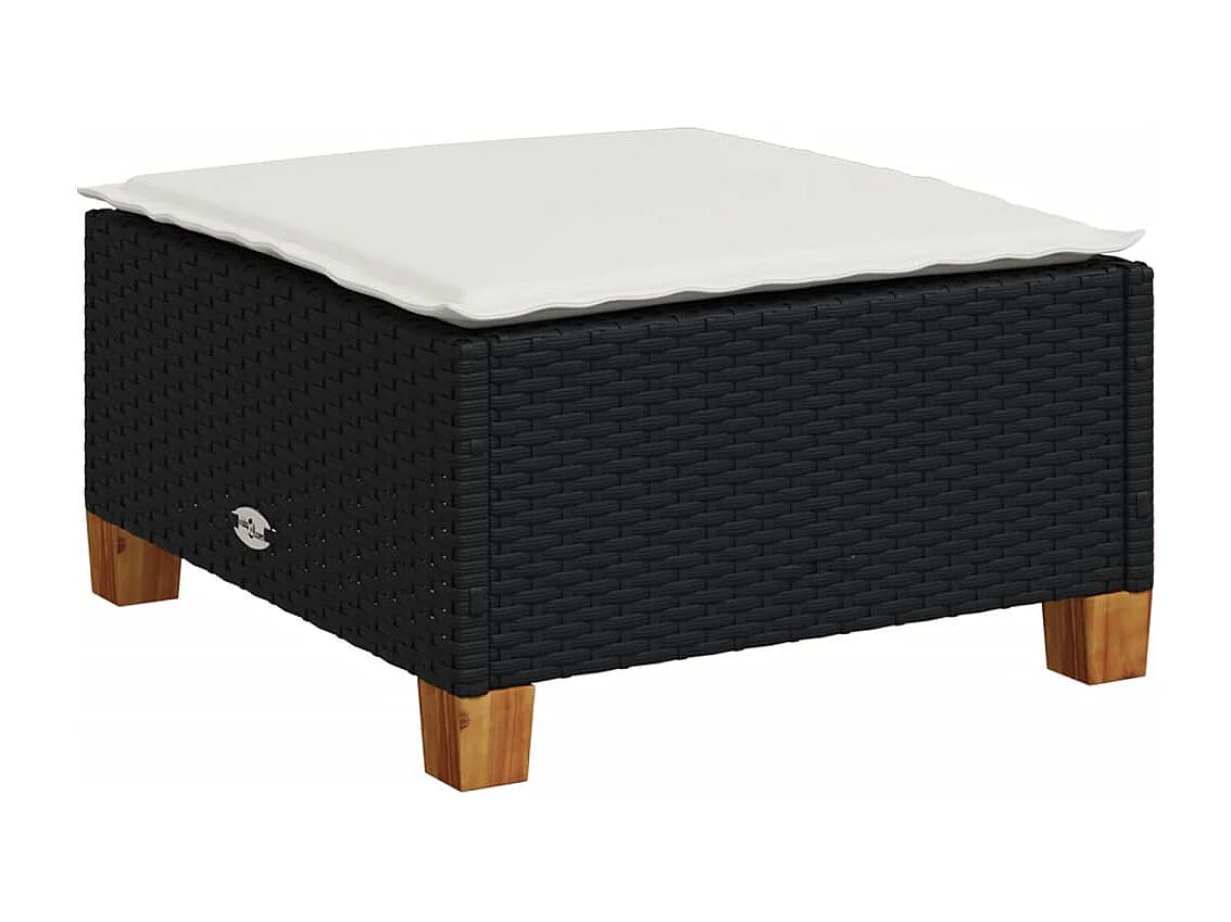 Set Divani da Giardino con Cuscini 7pz Nero Polyrattan