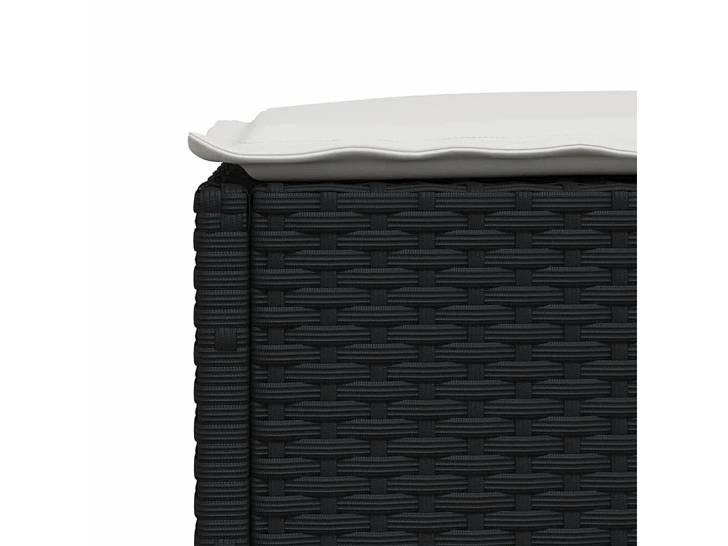 Set Divani da Giardino con Cuscini 7pz Nero Polyrattan