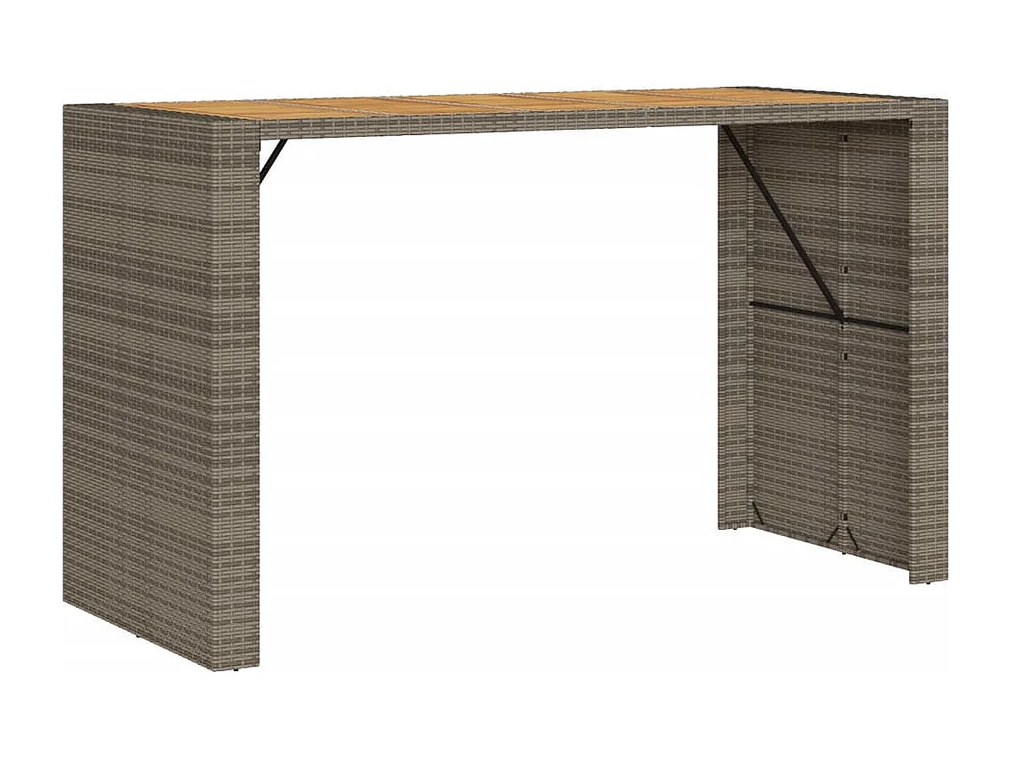 Ensemble de bar de jardin 9 pcs avec coussins gris poly rotin