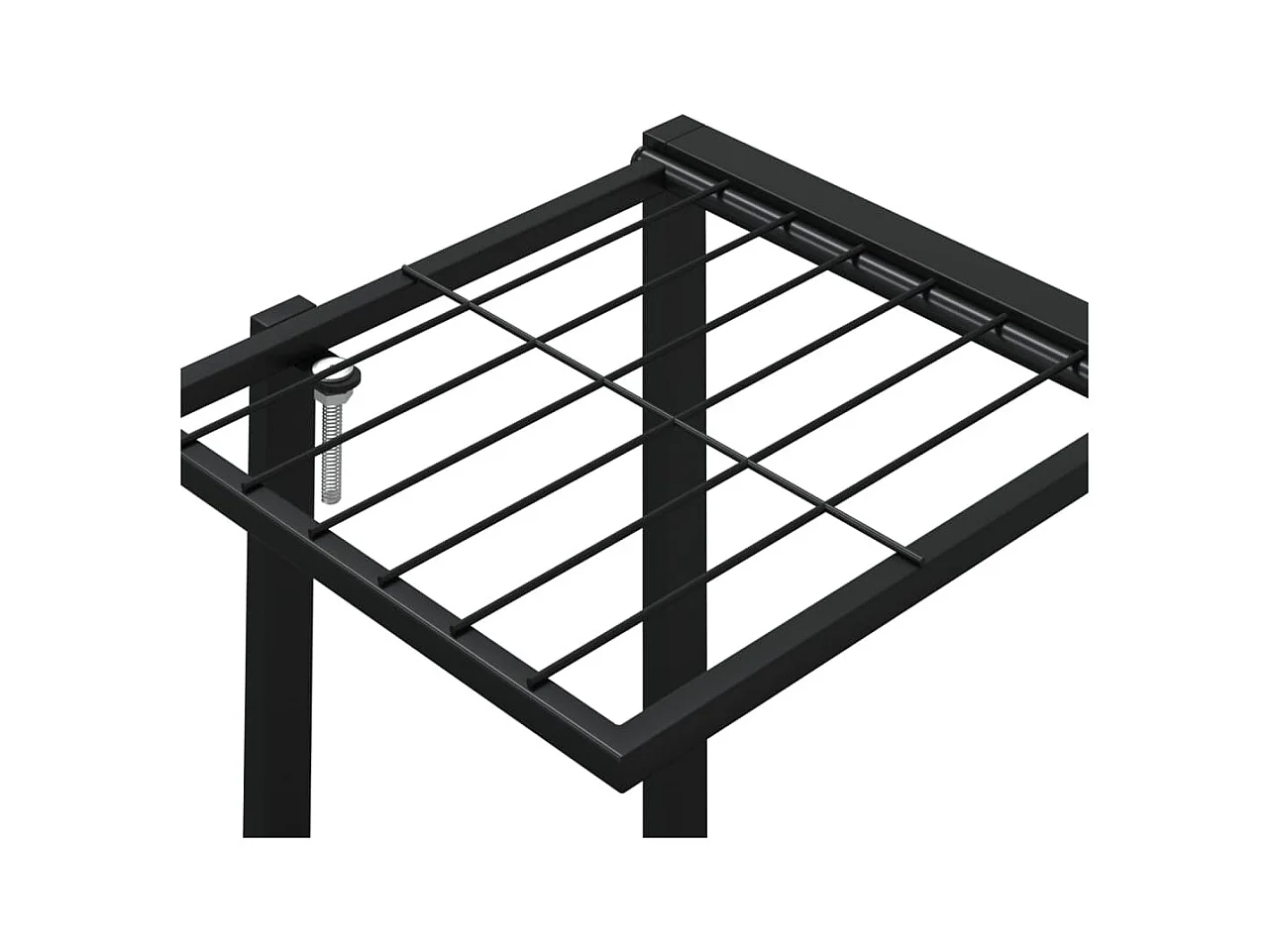 Pflanzgefäß mit Rädern 94,5 x 24,5 x 91,5 cm, schwarzes Eisen