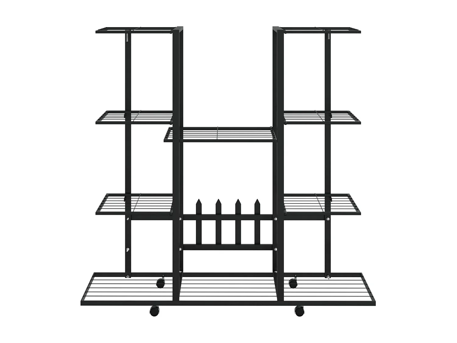Jardinière avec roues 94,5x24,5x91,5 cm Noir Fer