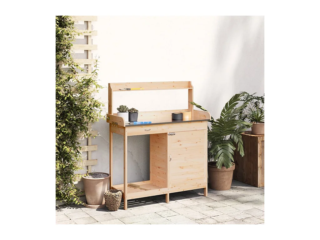Table de rempotage avec armoire bois massif de sapin