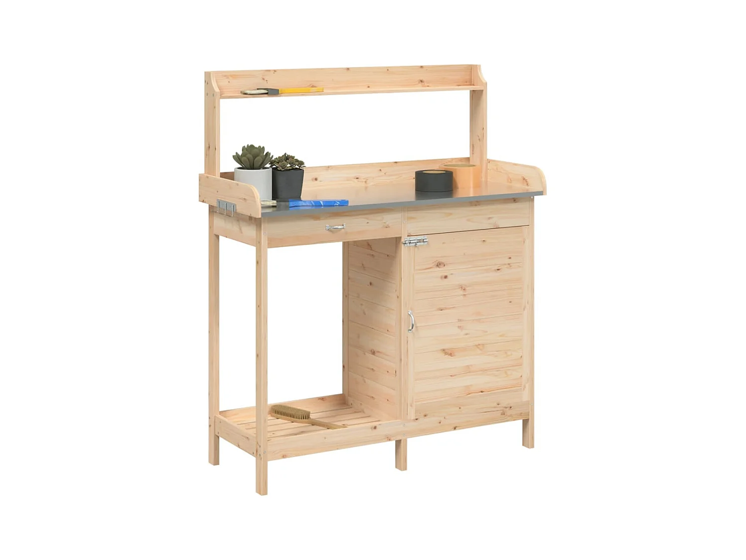 Table de rempotage avec armoire bois massif de sapin
