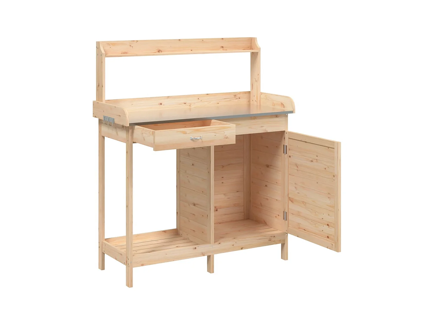 Table de rempotage avec armoire bois massif de sapin