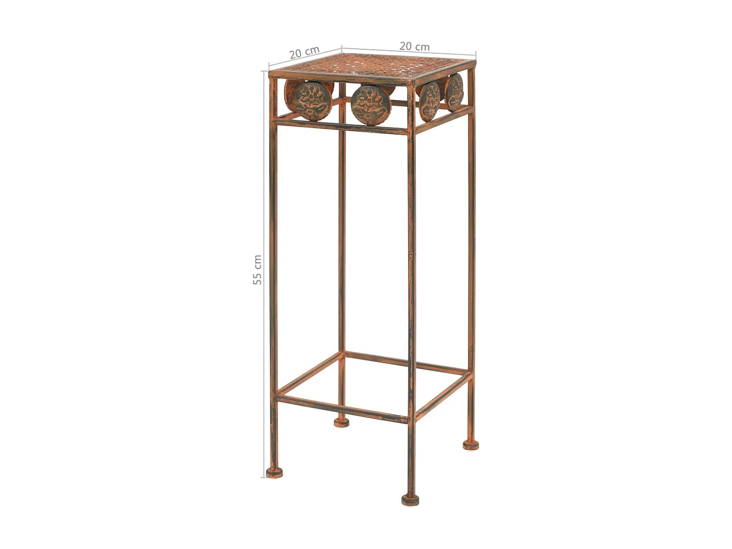 Juego de soporte para plantas 3 piezas Estilo vintage Metal oxidado