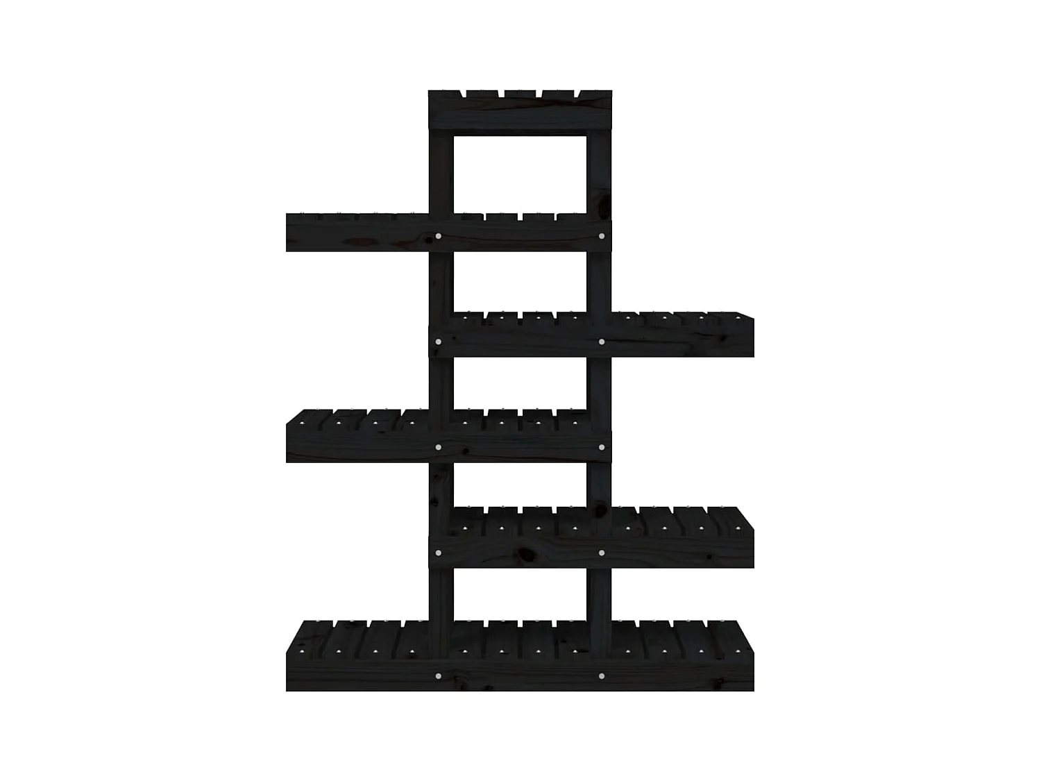 Pflanzenständer Schwarz 85x25x109,5 cm Massives Kiefernholz