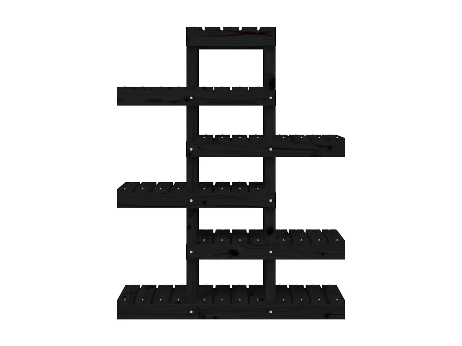 Plantenstandaard Zwart 85x25x109,5 cm Massief grenenhout