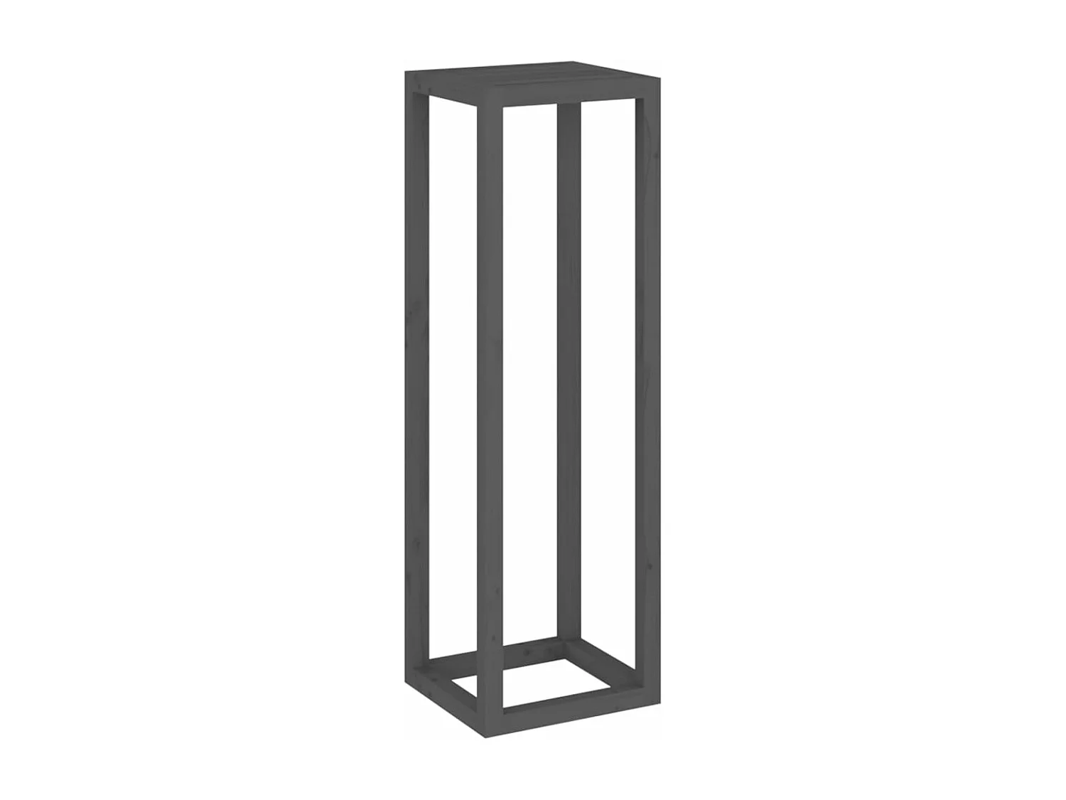 3-delige plantenstandaardset grijs massief grenenhout