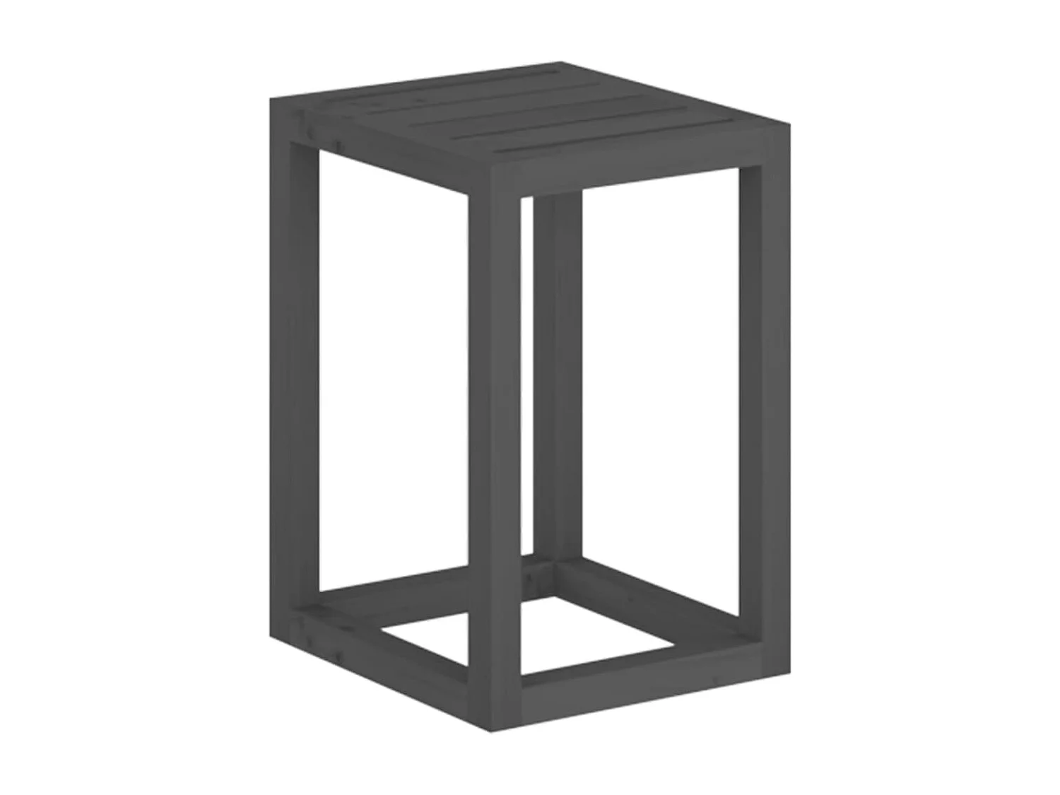 3-delige plantenstandaardset grijs massief grenenhout