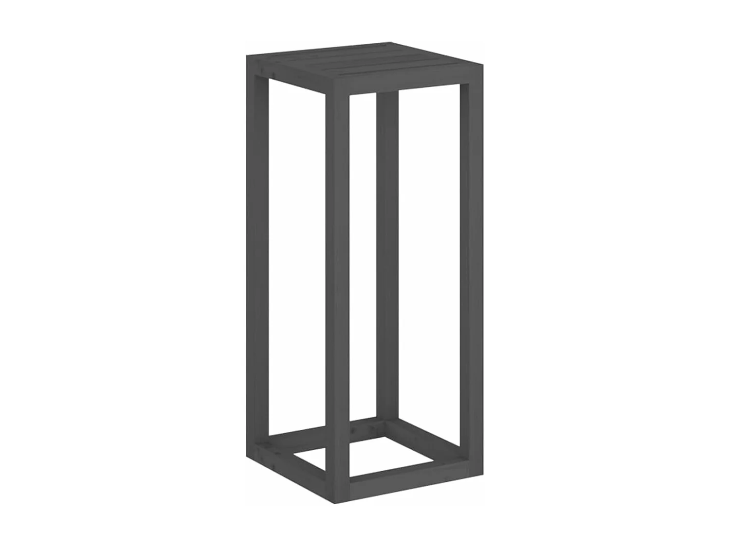 3-teiliges Pflanzenständer-Set aus massivem Kiefernholz in Grau