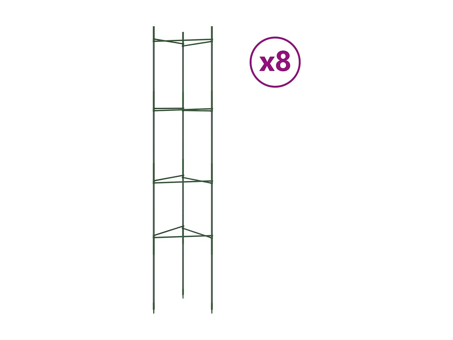 Cages à tomates 8 pcs 154 cm acier et PP