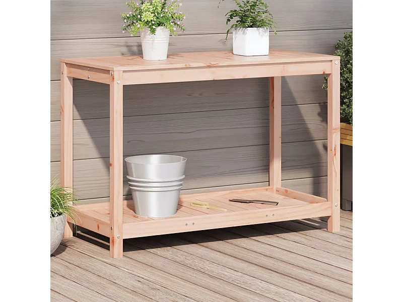 Mesa para macetas y estante 108x50x75 cm madera maciza de abeto Douglas