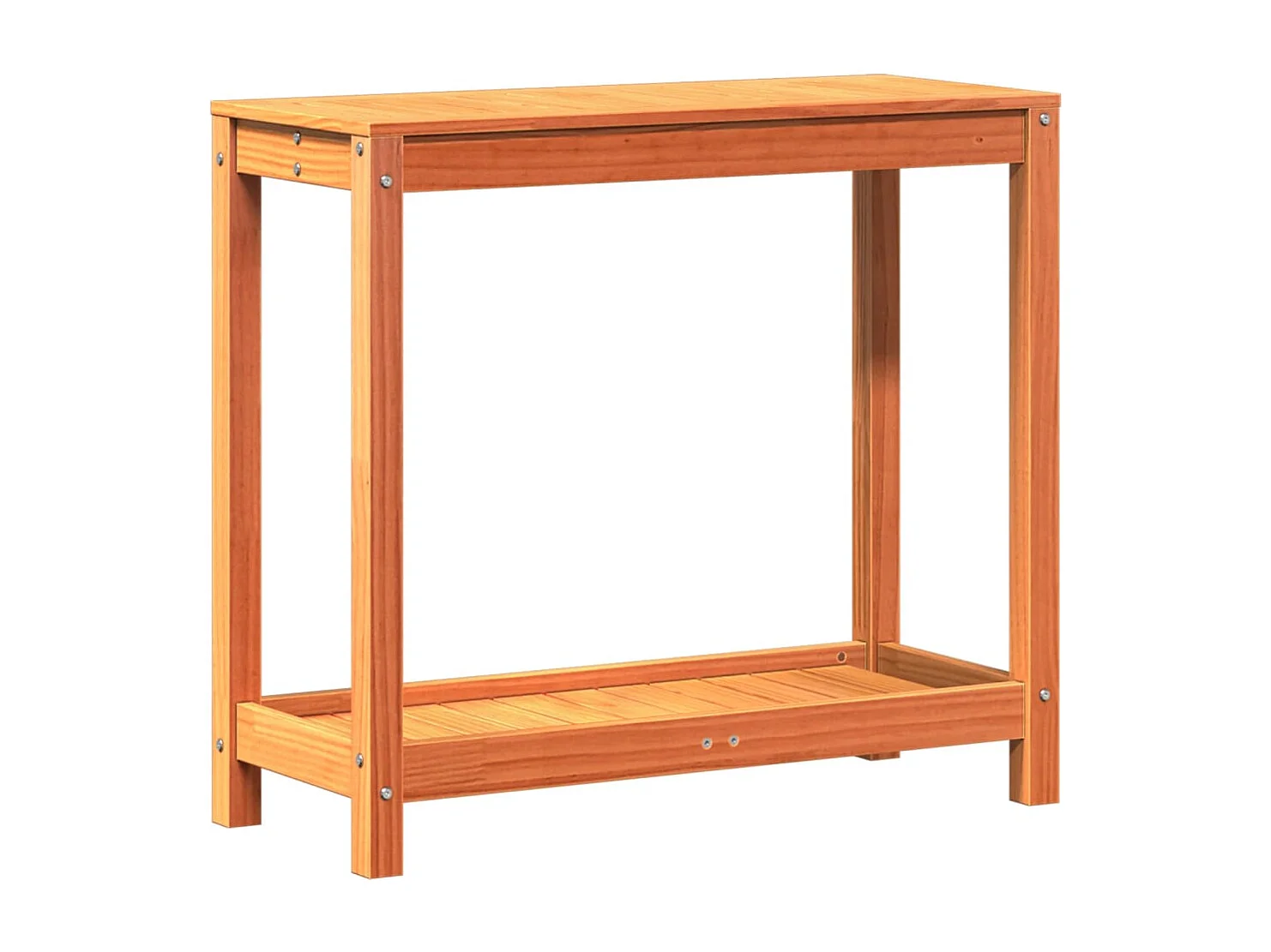 Table de rempotage avec étagère cire marron bois massif de pin