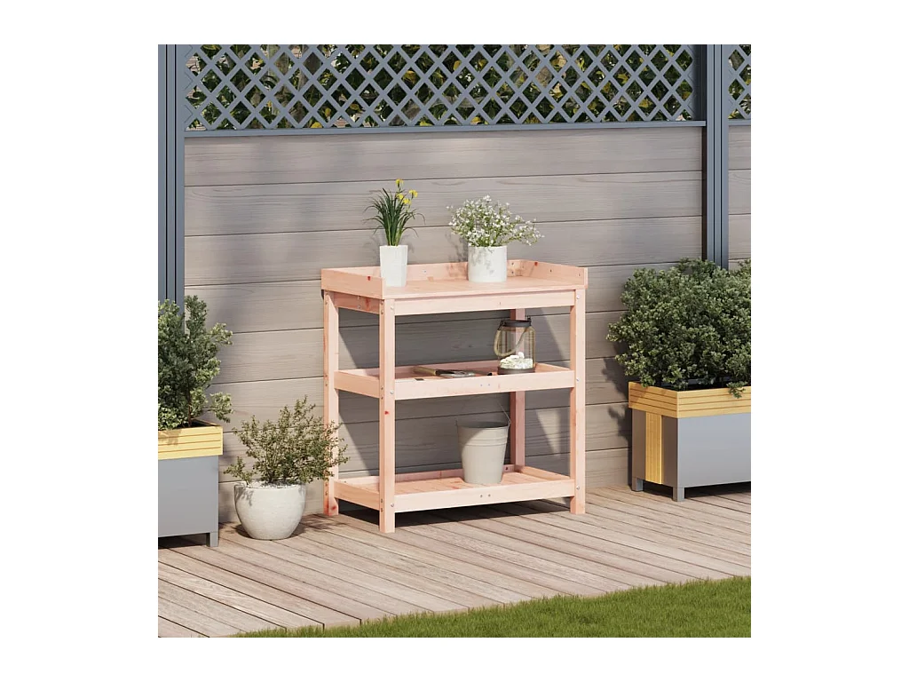 Table de rempotage avec étagères bois massif de douglas