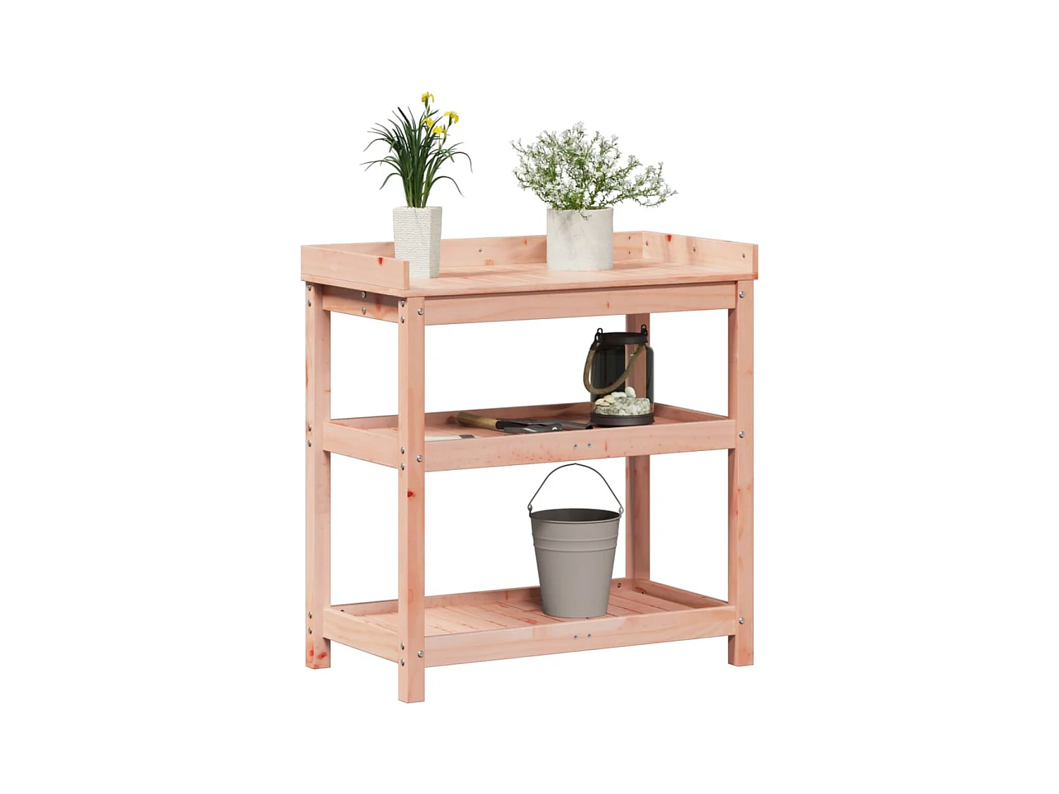 Table de rempotage avec étagères bois massif de douglas