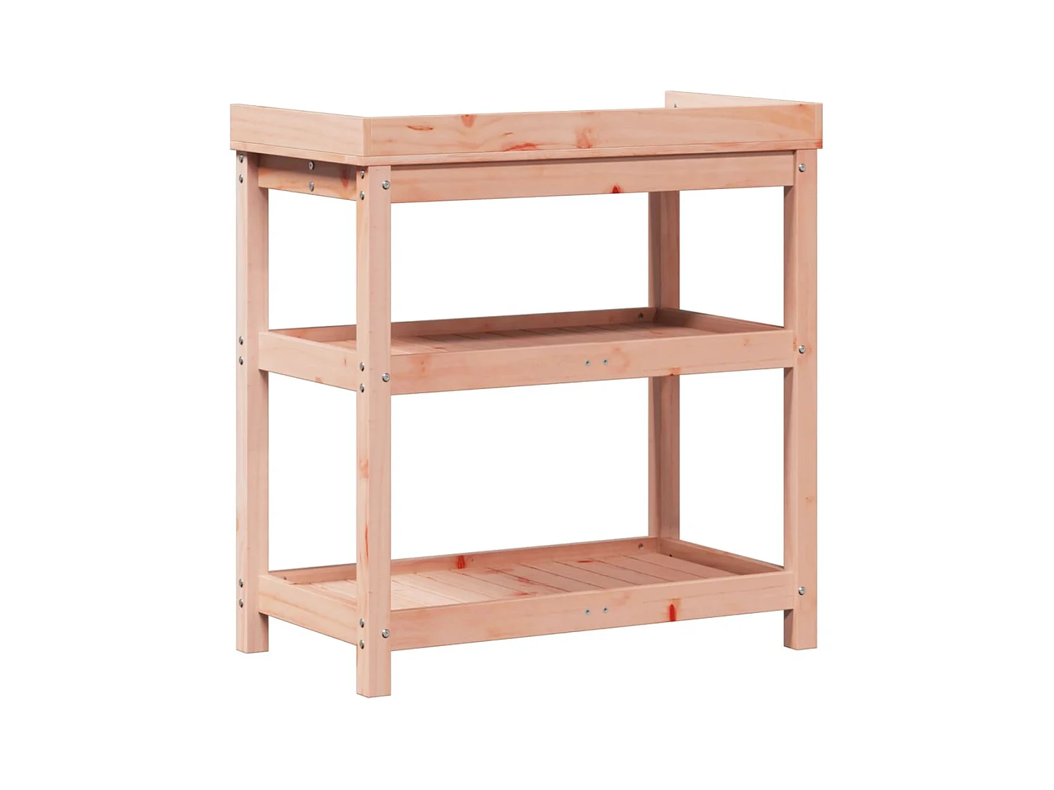 Table de rempotage avec étagères bois massif de douglas