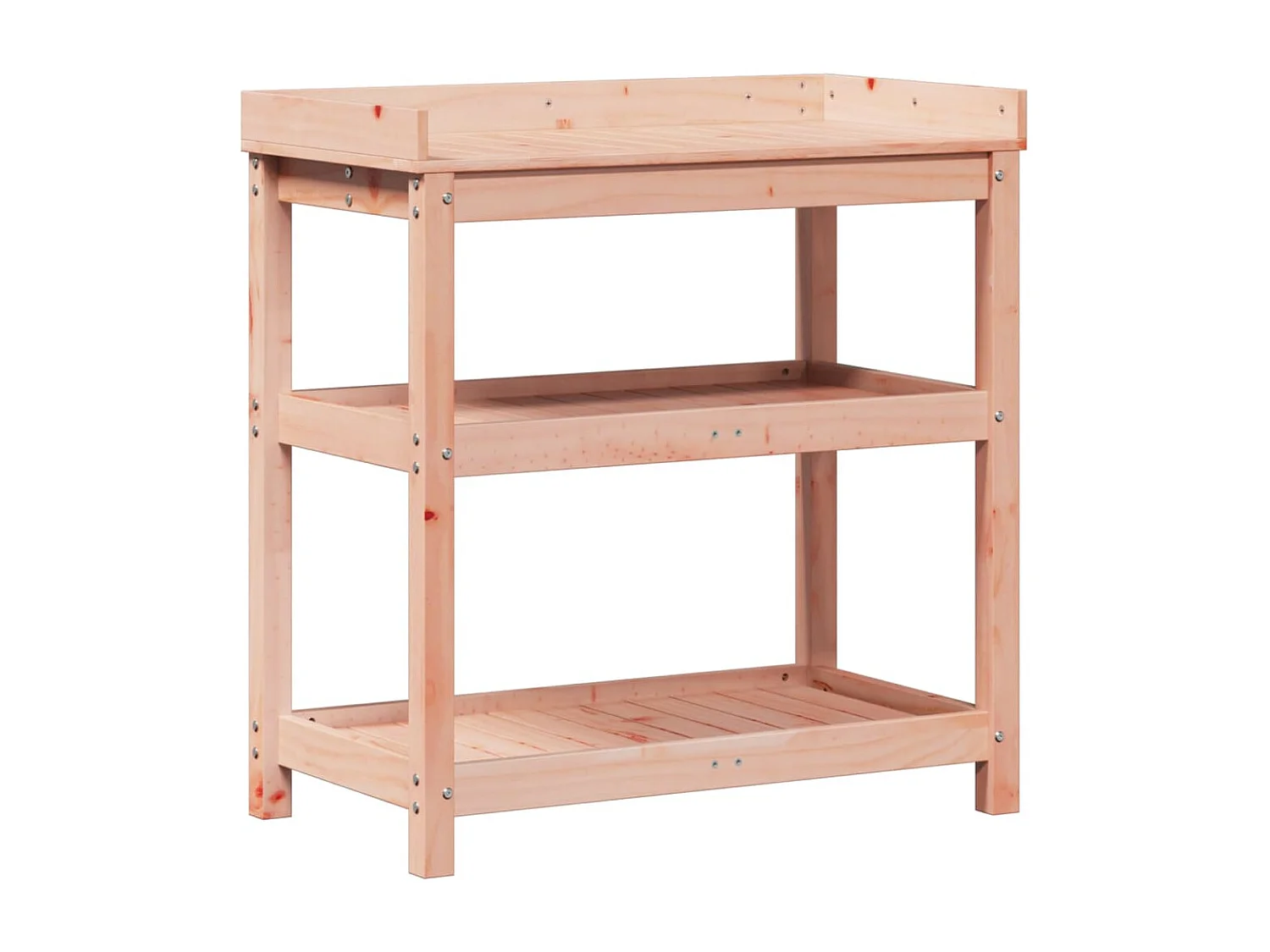 Table de rempotage avec étagères bois massif de douglas